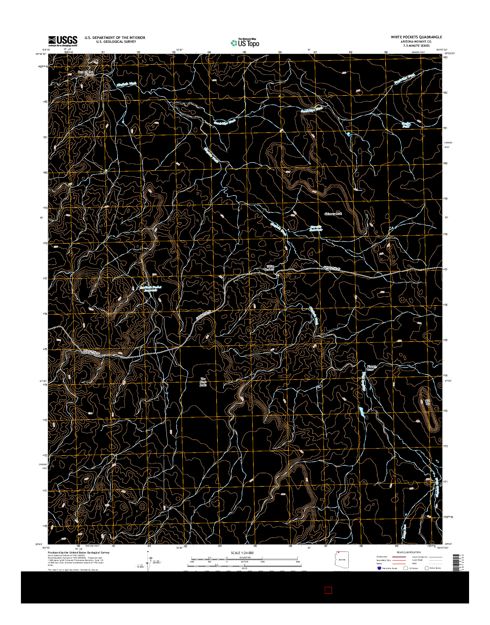 USGS US TOPO 7.5-MINUTE MAP FOR WHITE POCKETS, AZ 2014