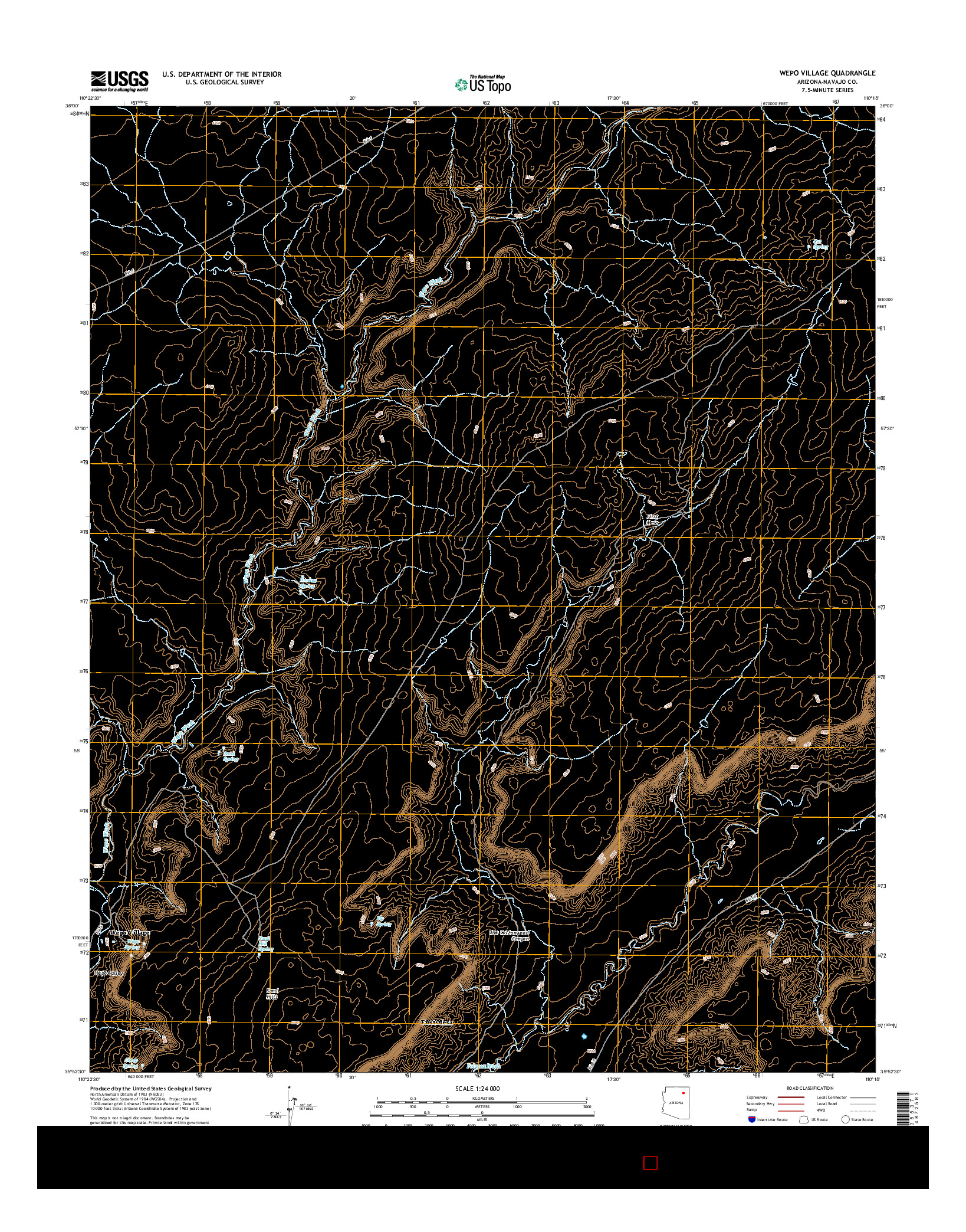 USGS US TOPO 7.5-MINUTE MAP FOR WEPO VILLAGE, AZ 2014