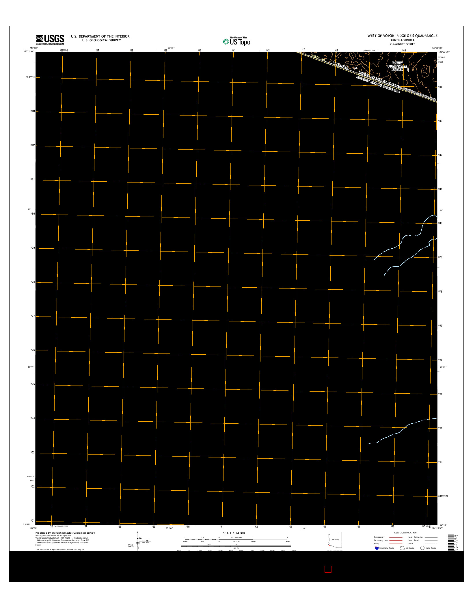 USGS US TOPO 7.5-MINUTE MAP FOR WEST OF VOPOKI RIDGE OE S, AZ-SON 2014