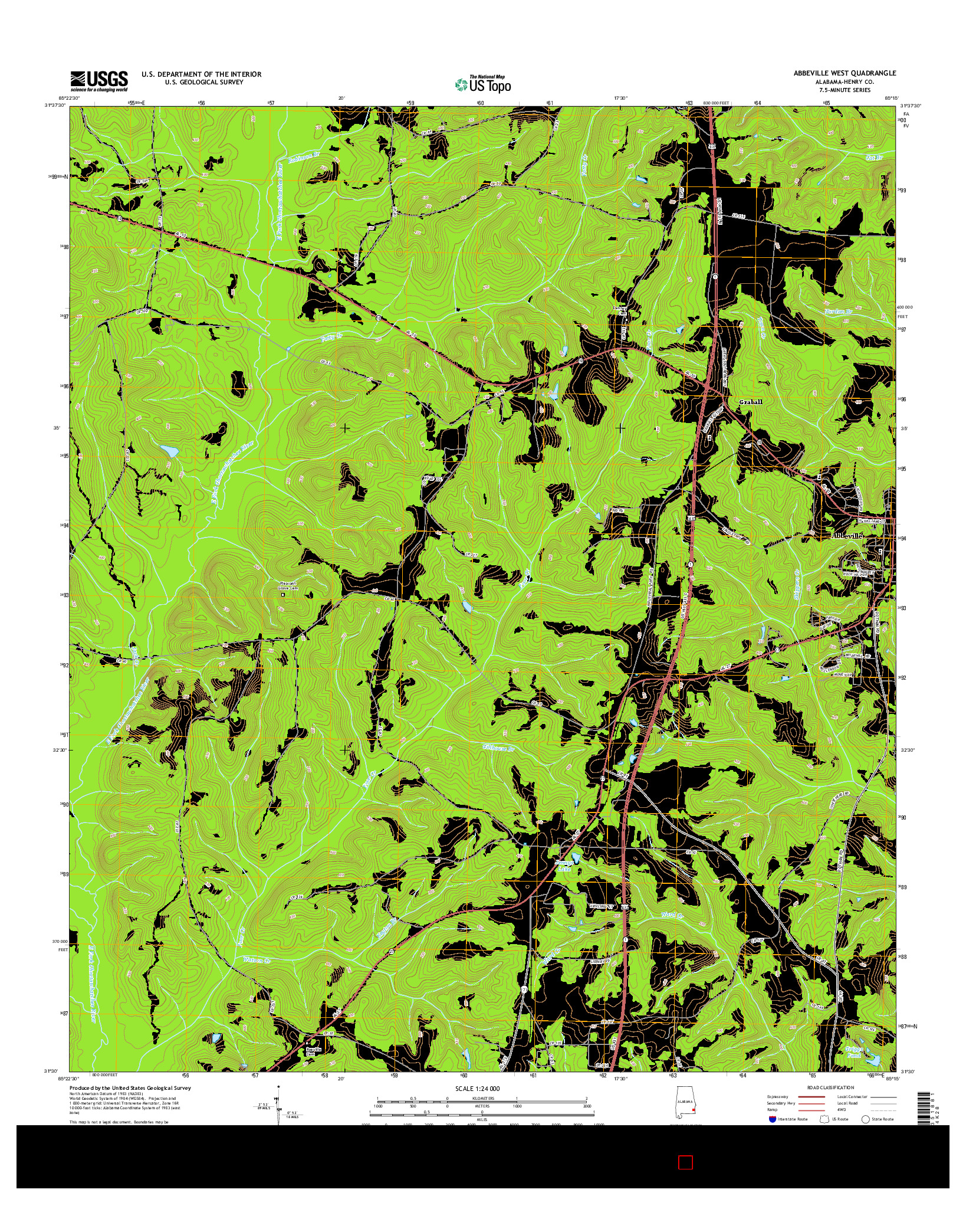USGS US TOPO 7.5-MINUTE MAP FOR ABBEVILLE WEST, AL 2014