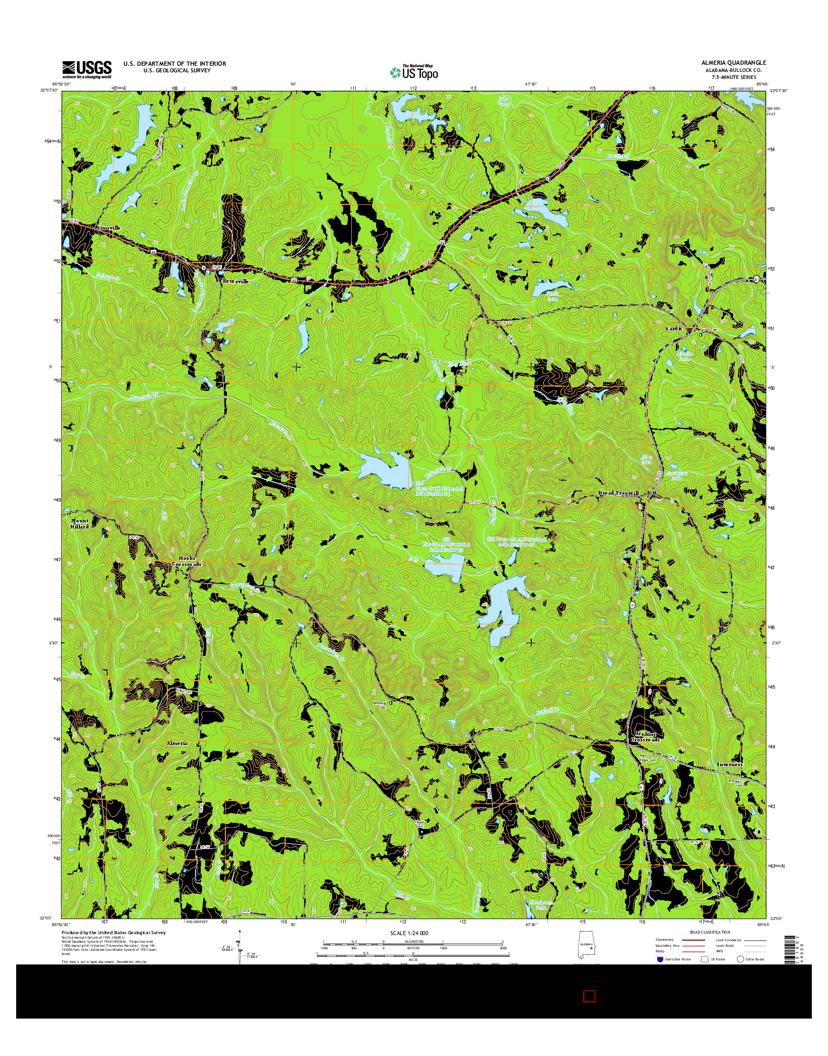 USGS US TOPO 7.5-MINUTE MAP FOR ALMERIA, AL 2014