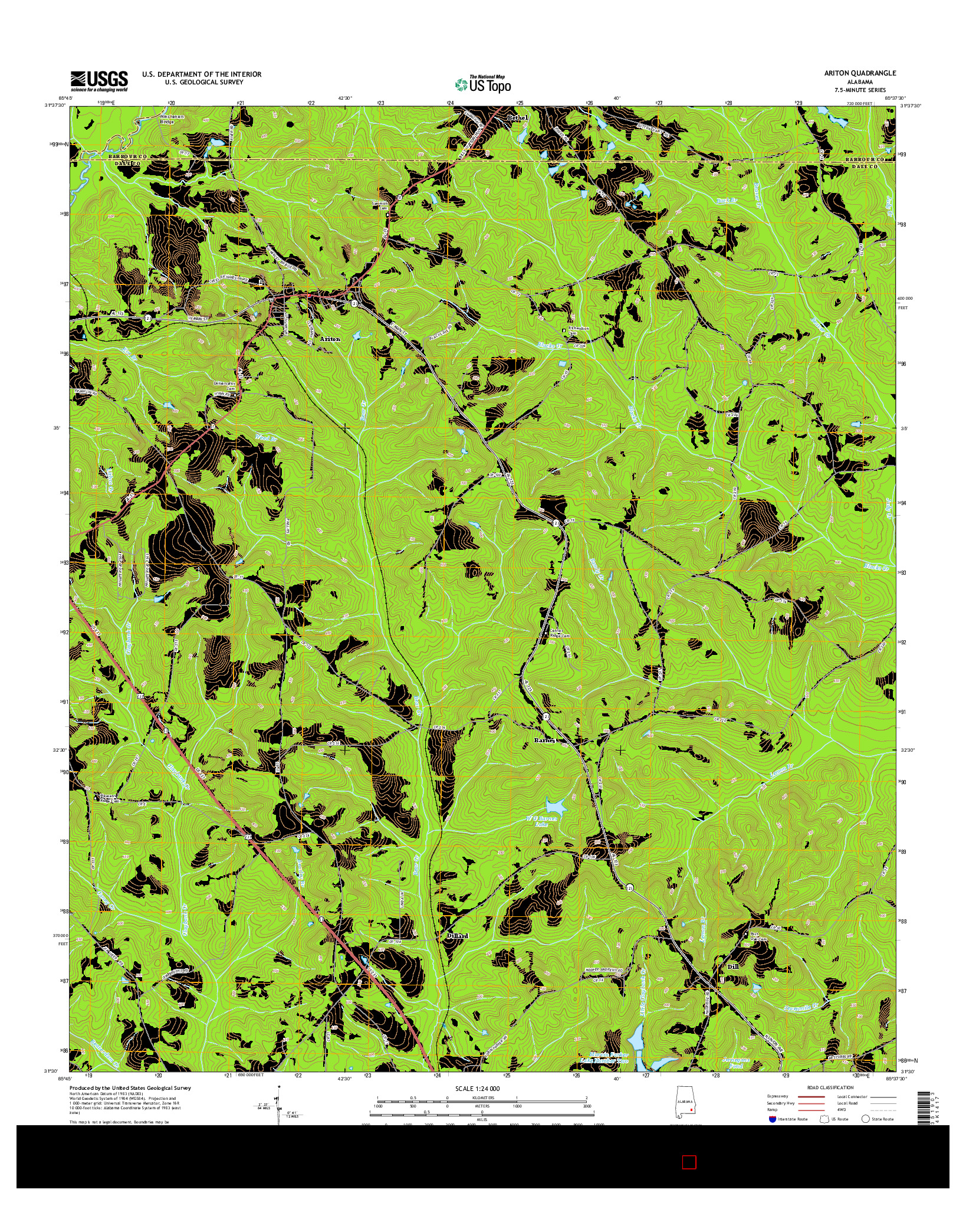 USGS US TOPO 7.5-MINUTE MAP FOR ARITON, AL 2014