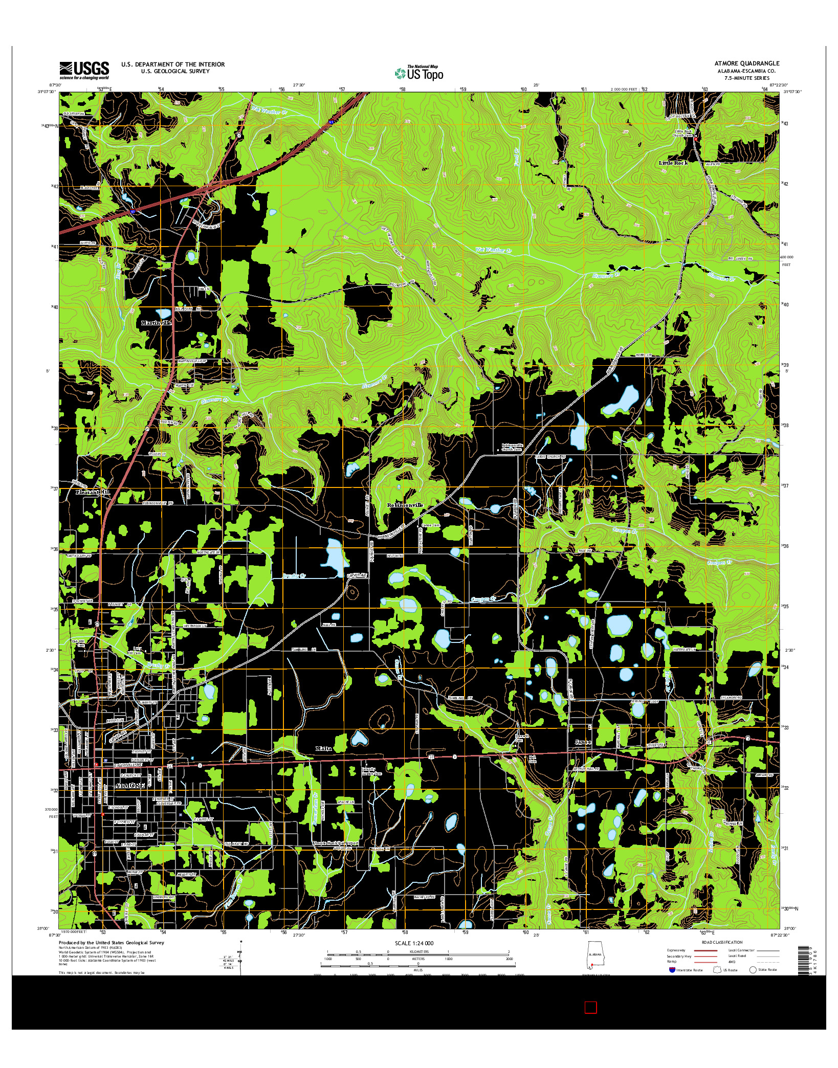 USGS US TOPO 7.5-MINUTE MAP FOR ATMORE, AL 2014