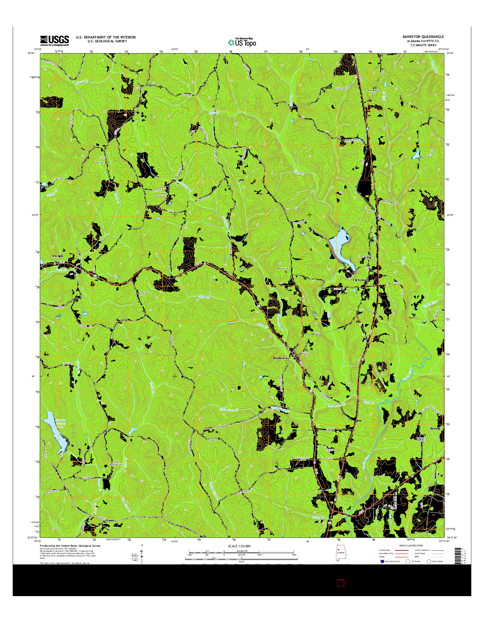 USGS US TOPO 7.5-MINUTE MAP FOR BANKSTON, AL 2014