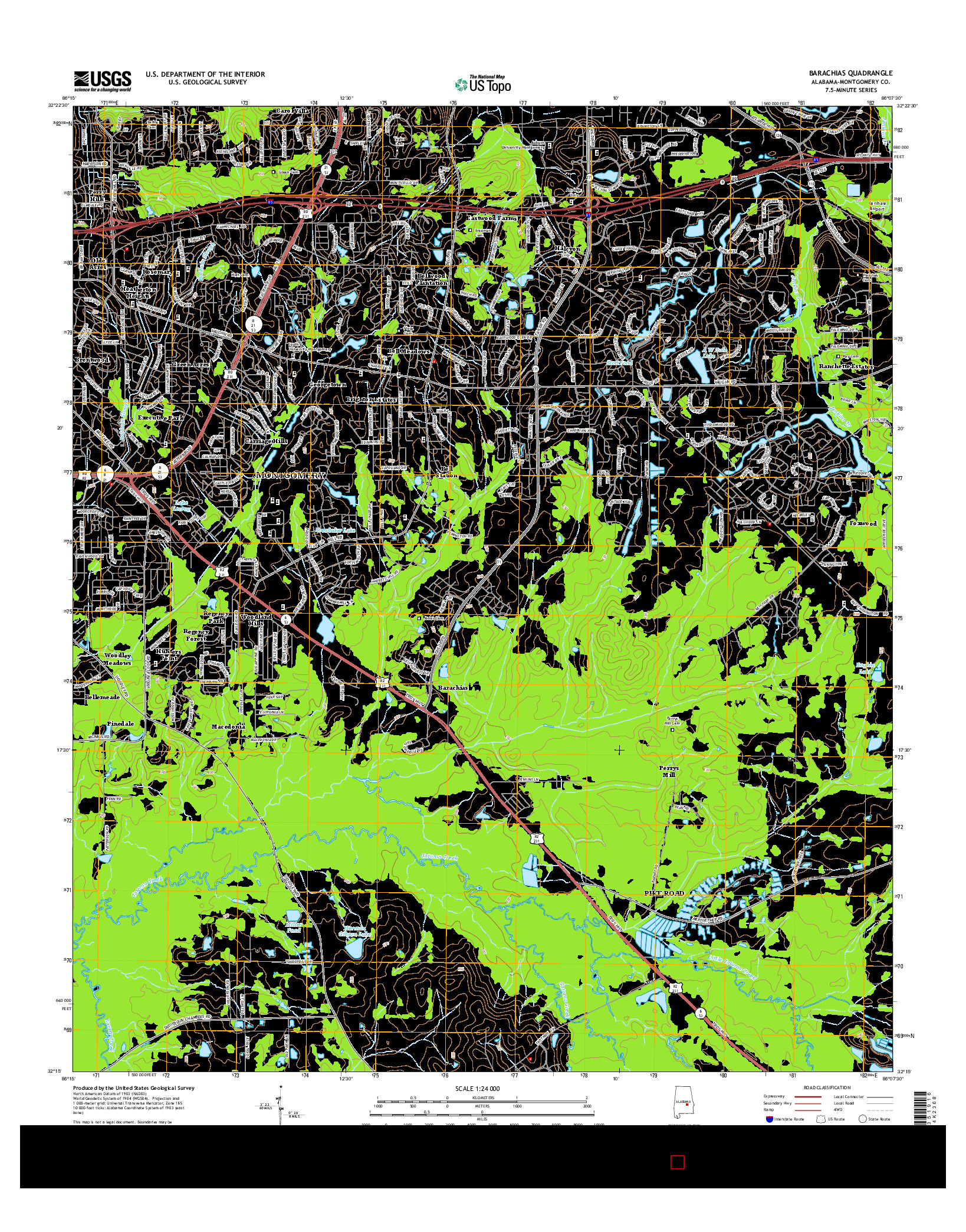 USGS US TOPO 7.5-MINUTE MAP FOR BARACHIAS, AL 2014