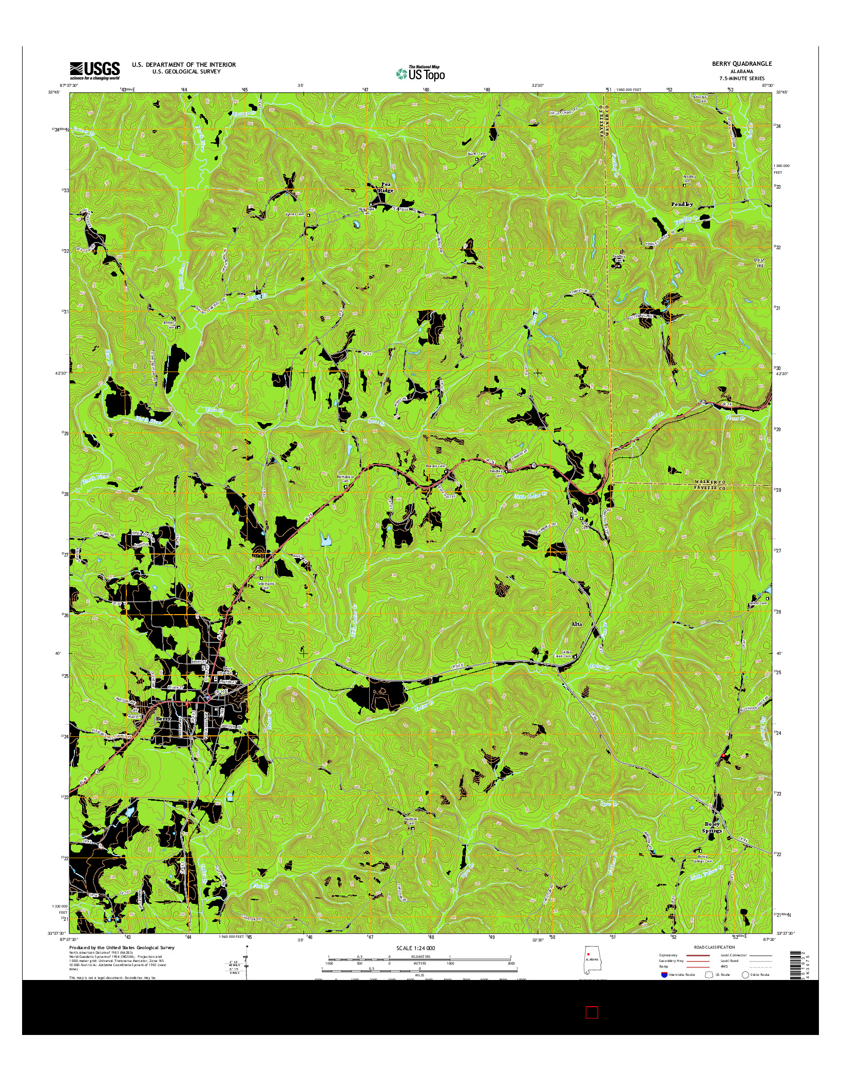 USGS US TOPO 7.5-MINUTE MAP FOR BERRY, AL 2014