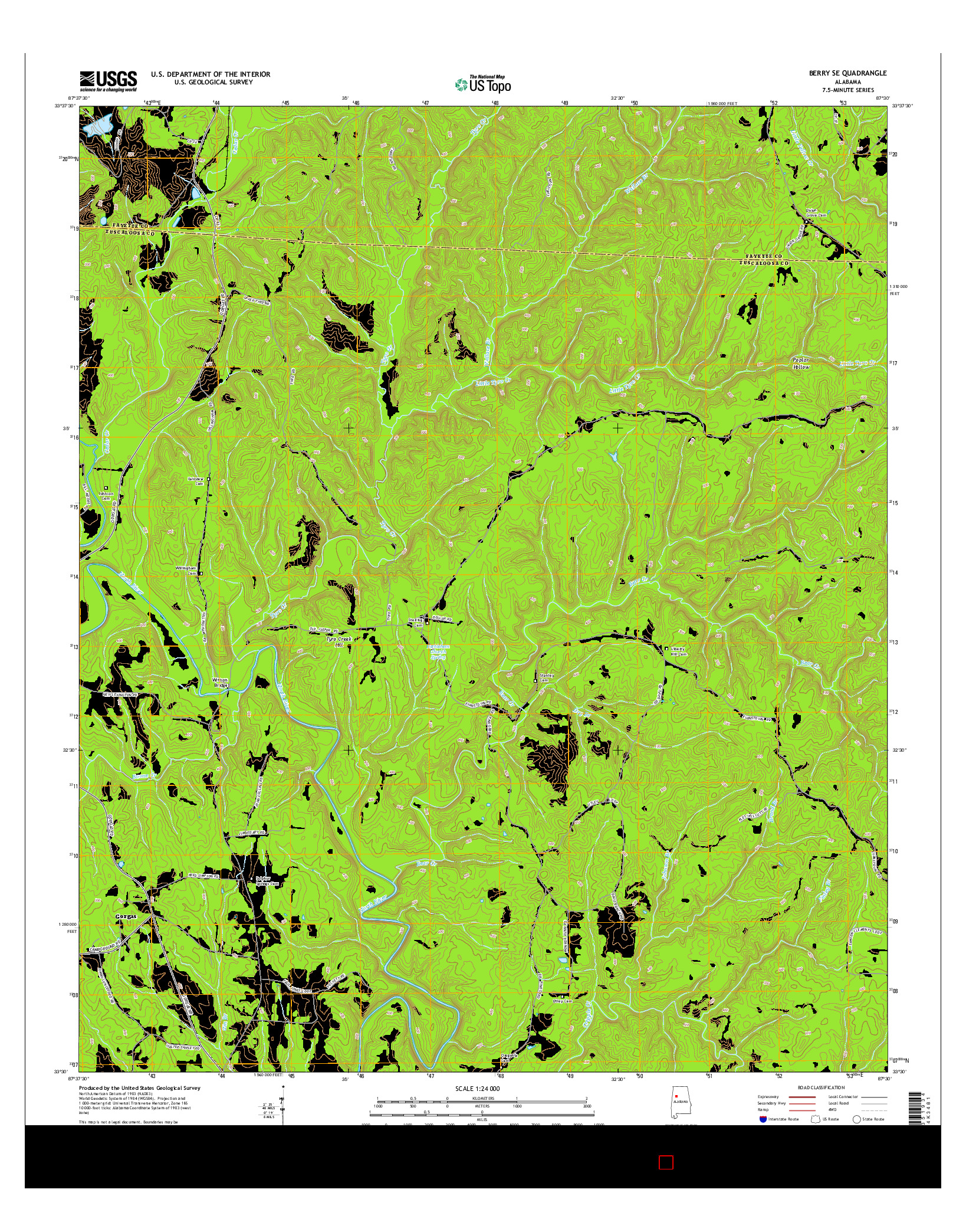 USGS US TOPO 7.5-MINUTE MAP FOR BERRY SE, AL 2014