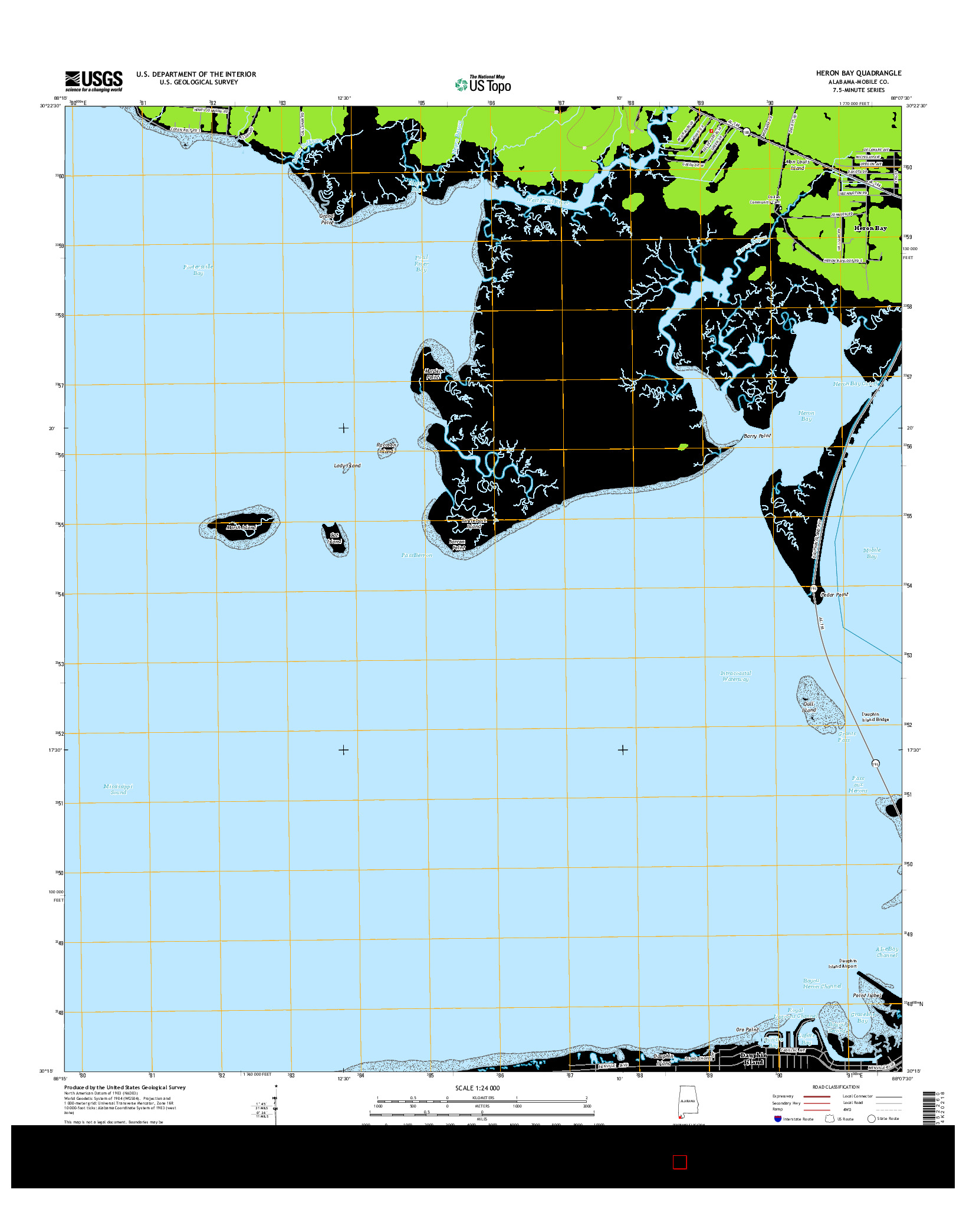 USGS US TOPO 7.5-MINUTE MAP FOR HERON BAY, AL 2014