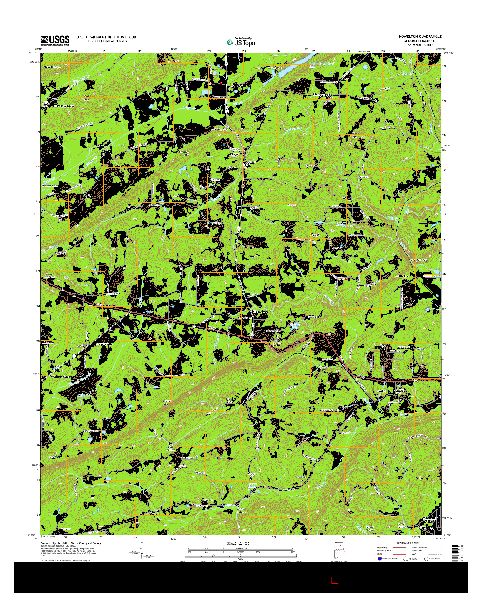 USGS US TOPO 7.5-MINUTE MAP FOR HOWELTON, AL 2014