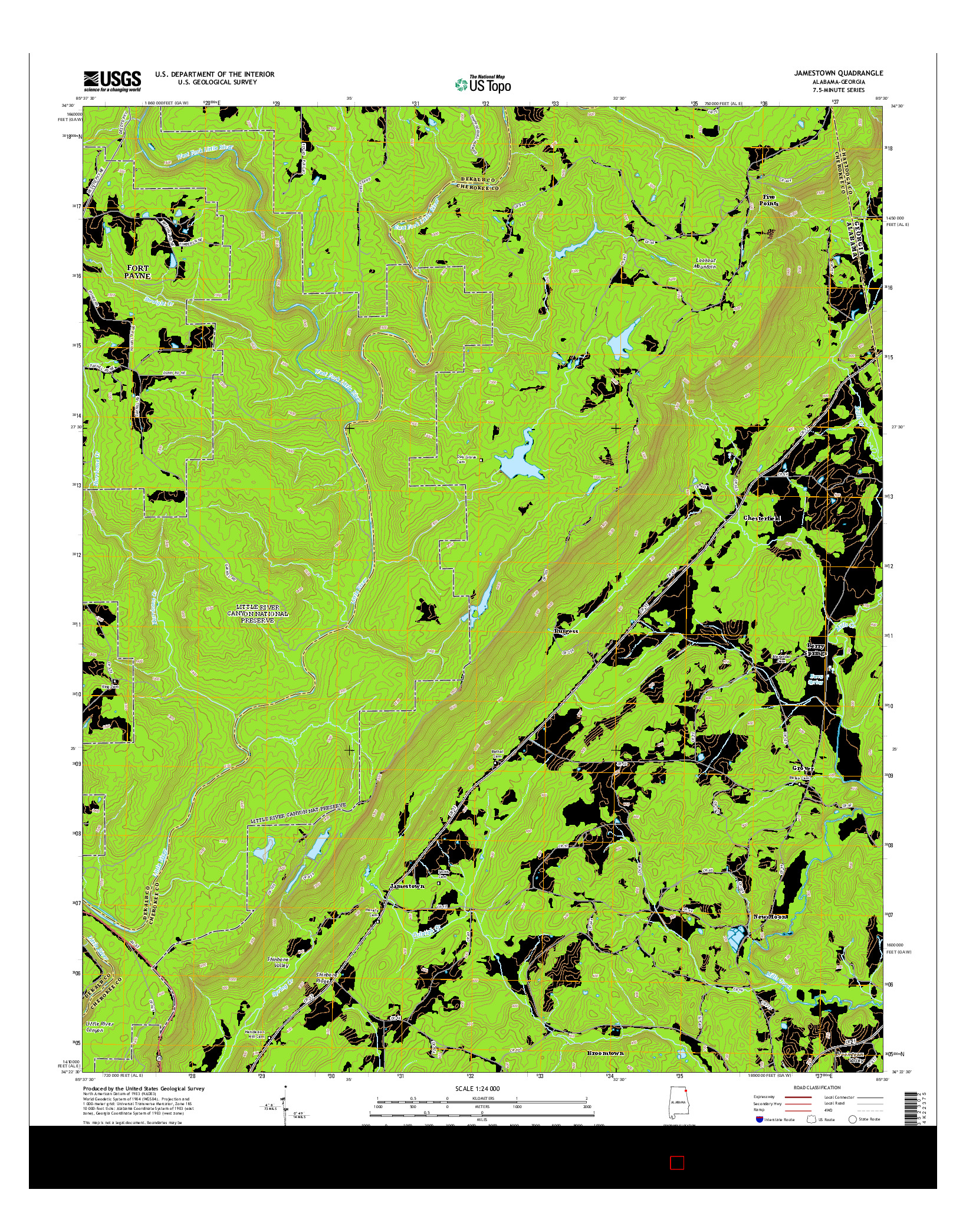 USGS US TOPO 7.5-MINUTE MAP FOR JAMESTOWN, AL-GA 2014
