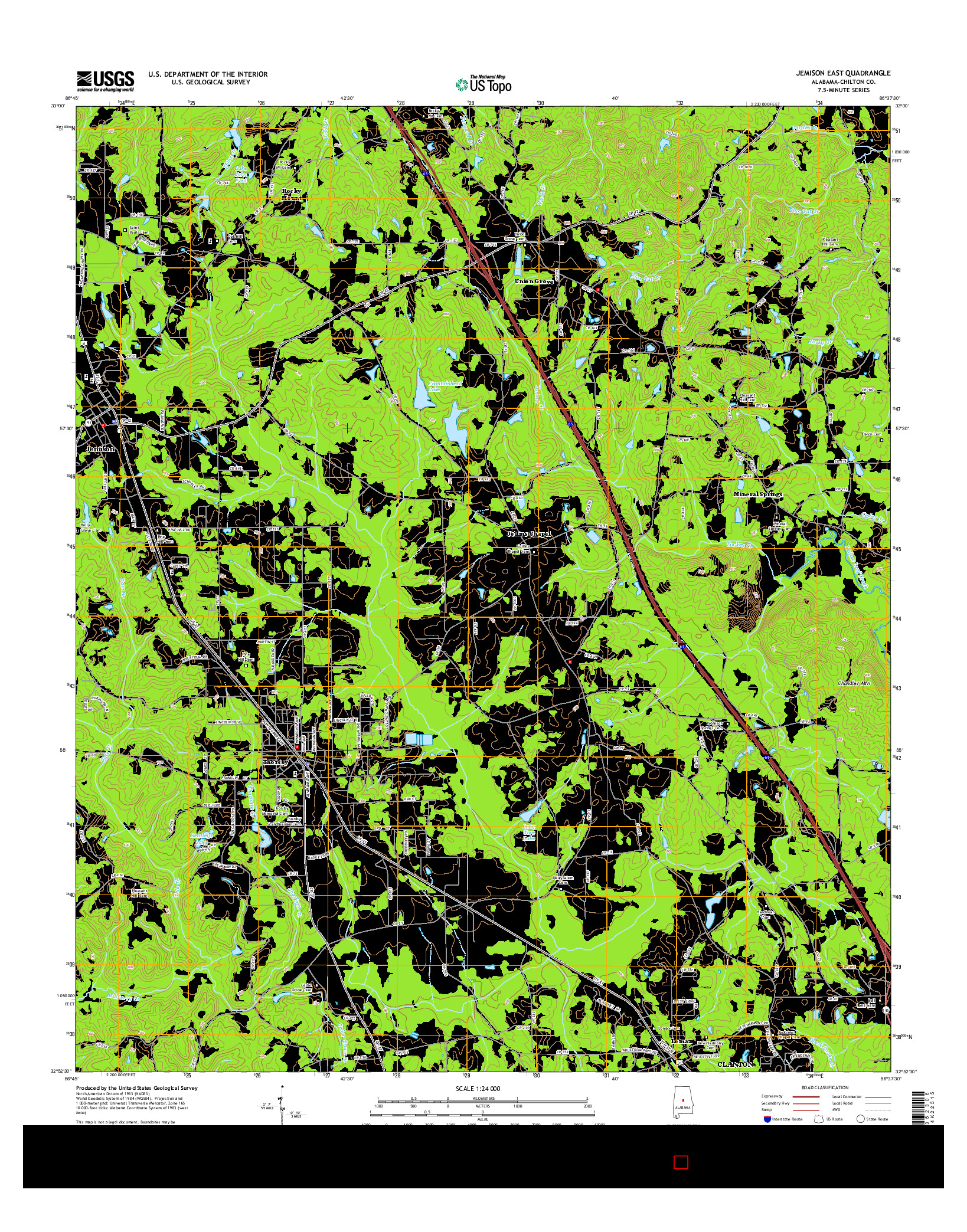 USGS US TOPO 7.5-MINUTE MAP FOR JEMISON EAST, AL 2014