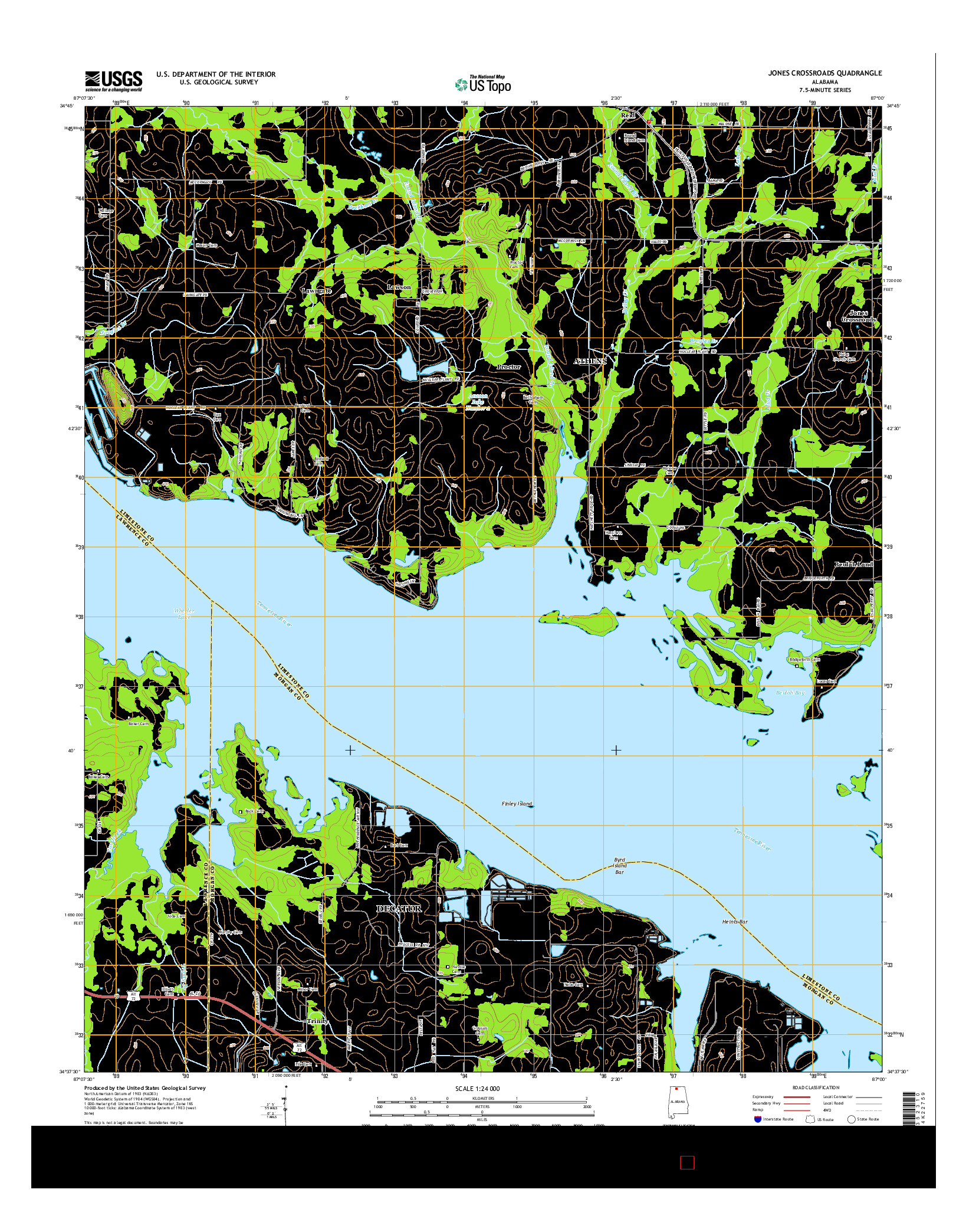 USGS US TOPO 7.5-MINUTE MAP FOR JONES CROSSROADS, AL 2014