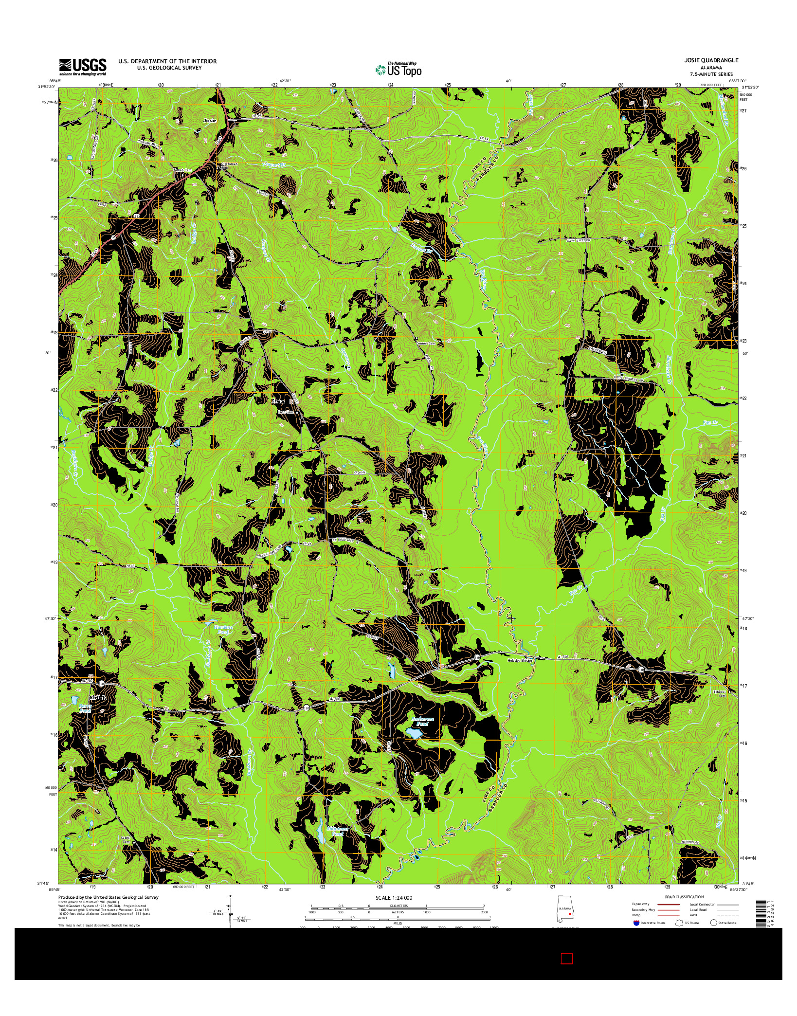 USGS US TOPO 7.5-MINUTE MAP FOR JOSIE, AL 2014