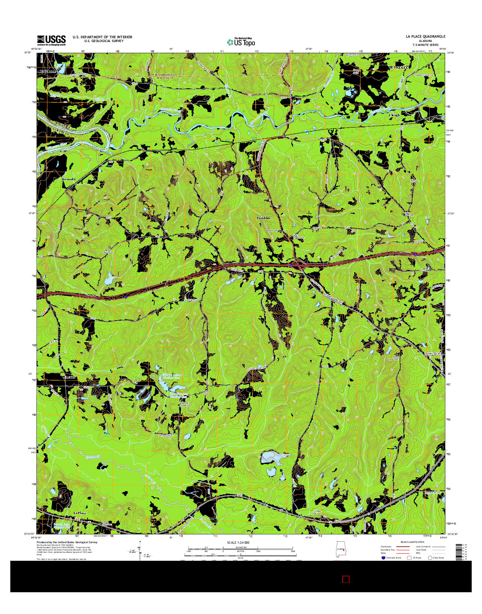 USGS US TOPO 7.5-MINUTE MAP FOR LA PLACE, AL 2014