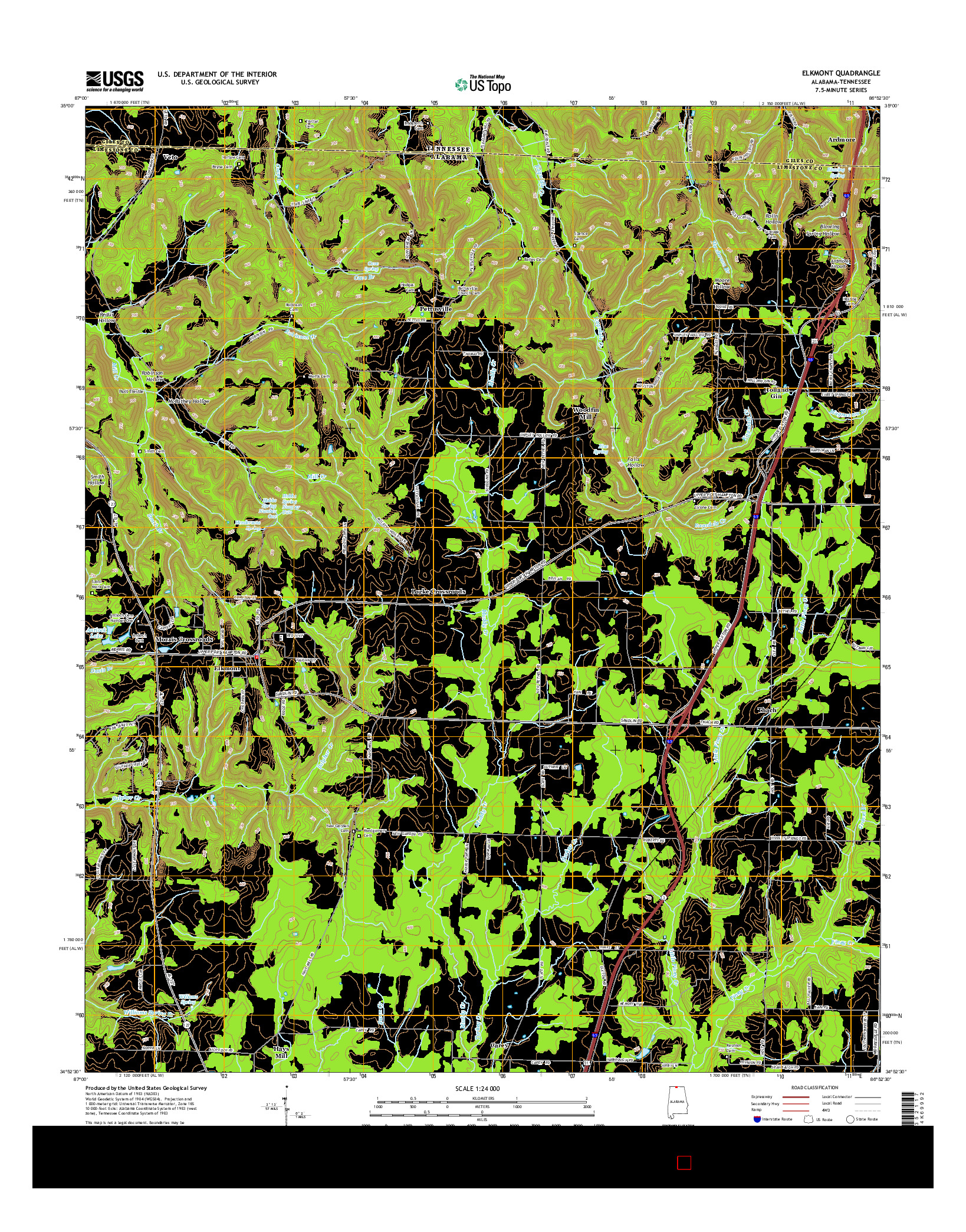 USGS US TOPO 7.5-MINUTE MAP FOR ELKMONT, AL-TN 2014