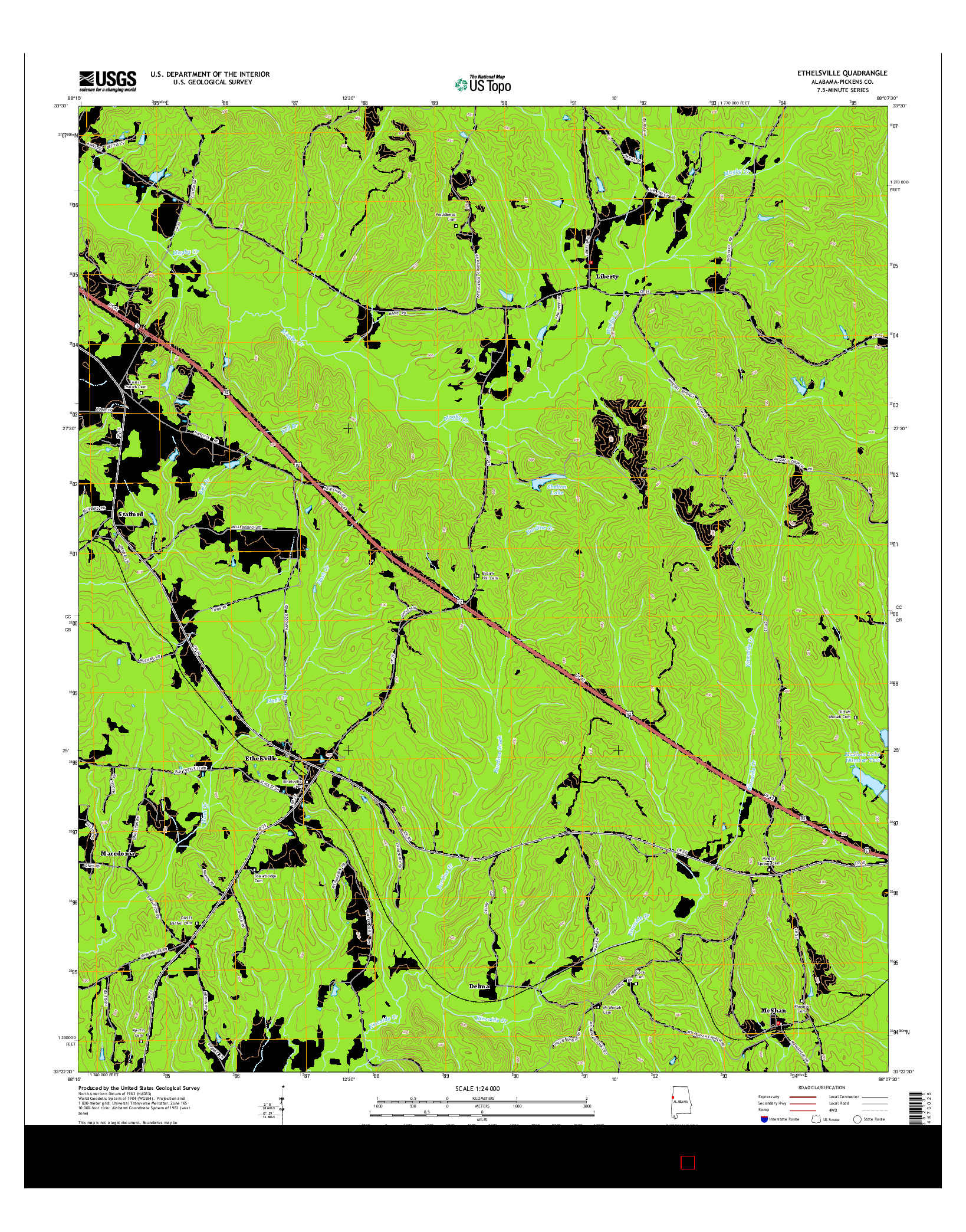 USGS US TOPO 7.5-MINUTE MAP FOR ETHELSVILLE, AL 2014
