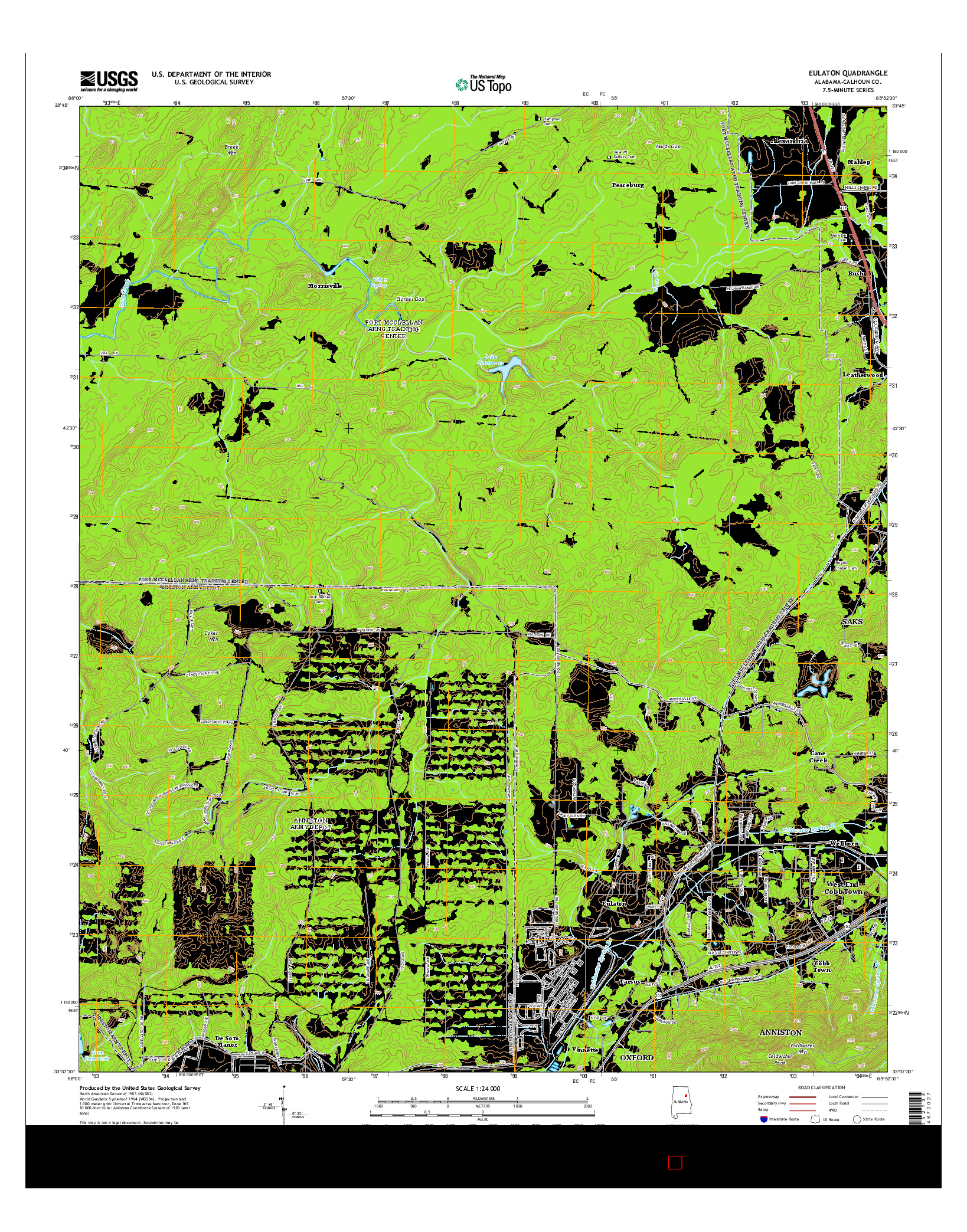 USGS US TOPO 7.5-MINUTE MAP FOR EULATON, AL 2014