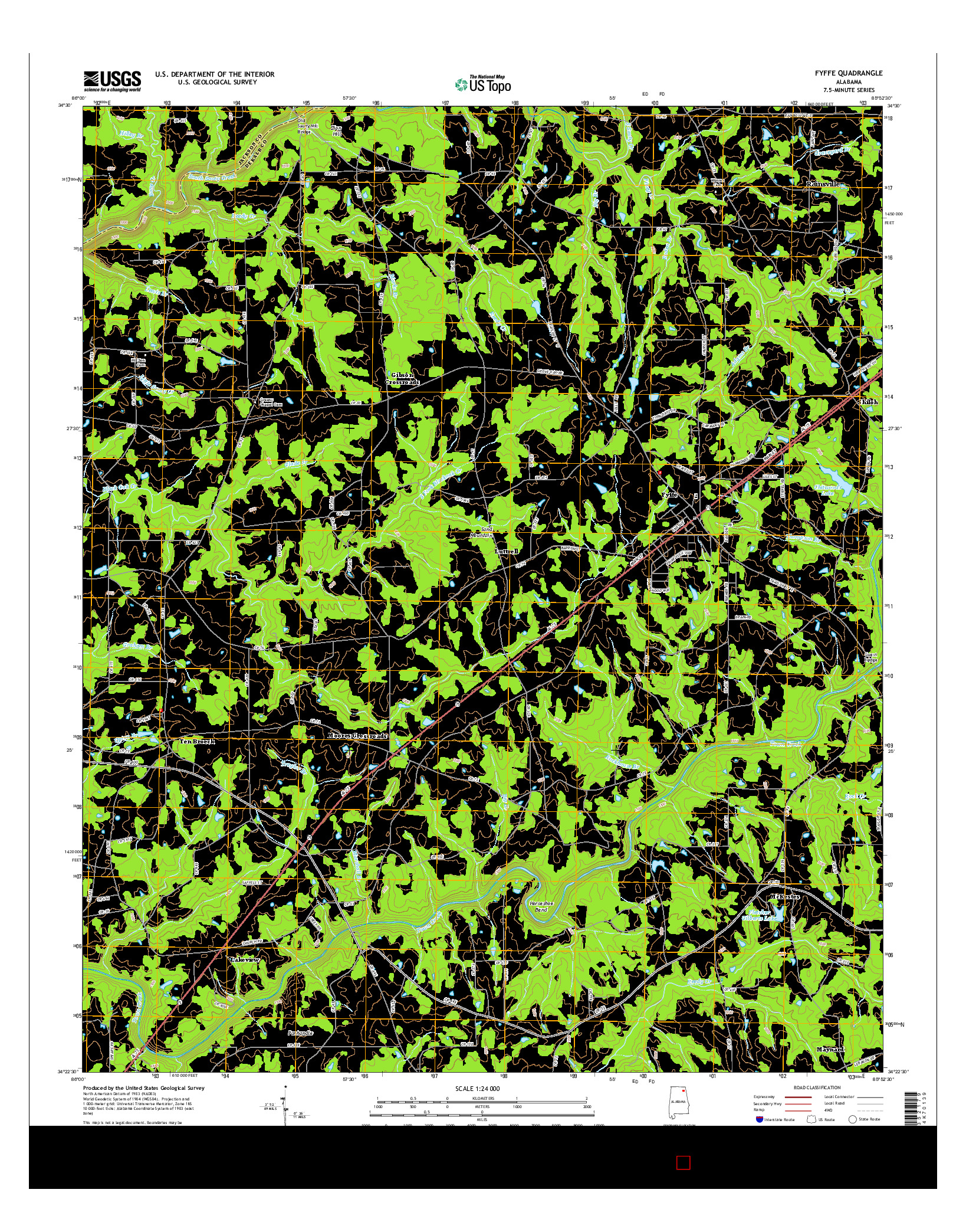 USGS US TOPO 7.5-MINUTE MAP FOR FYFFE, AL 2014