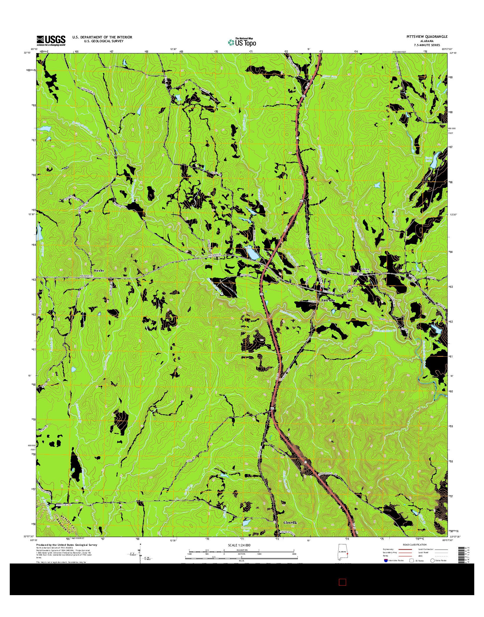 USGS US TOPO 7.5-MINUTE MAP FOR PITTSVIEW, AL 2014