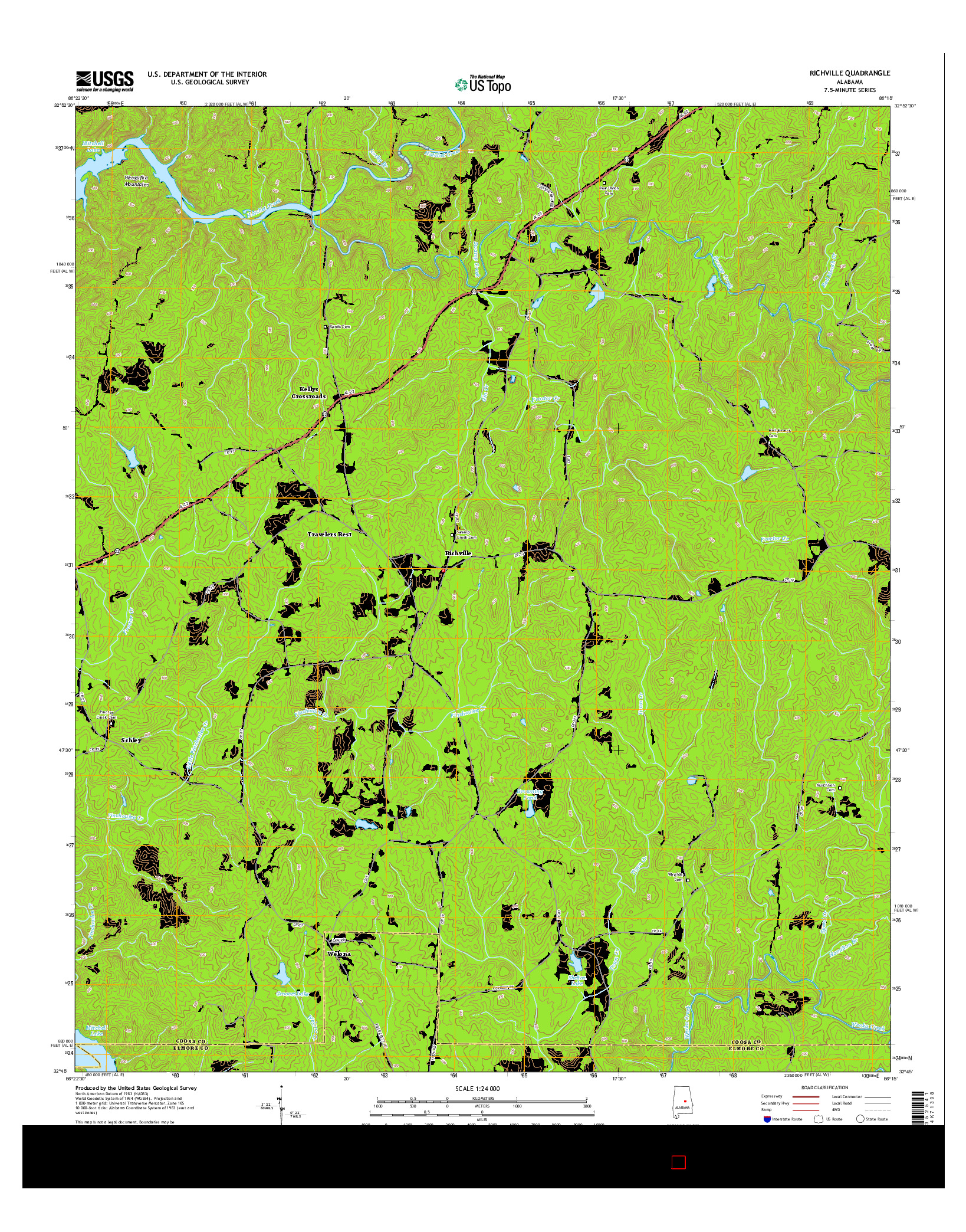 USGS US TOPO 7.5-MINUTE MAP FOR RICHVILLE, AL 2014