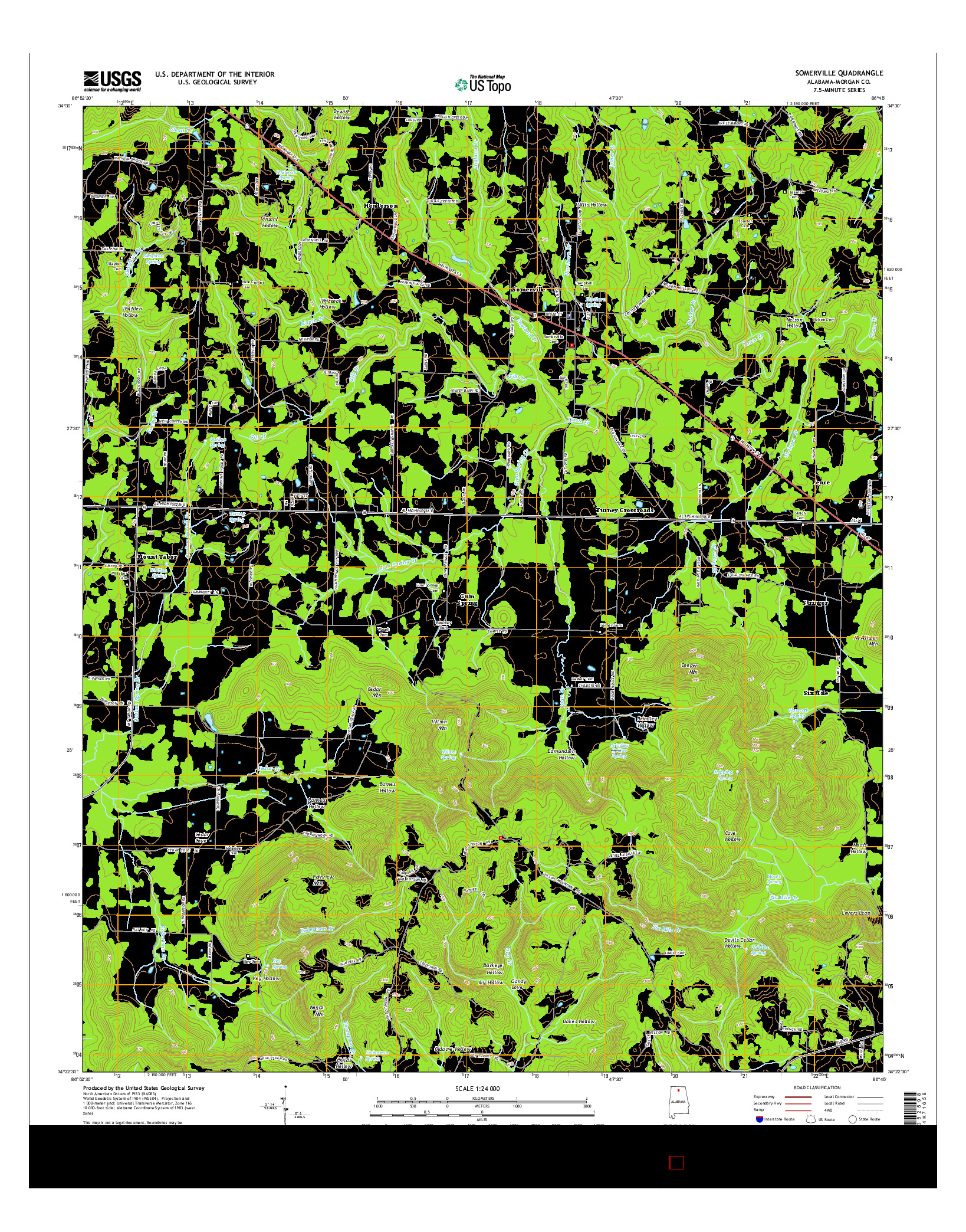 USGS US TOPO 7.5-MINUTE MAP FOR SOMERVILLE, AL 2014