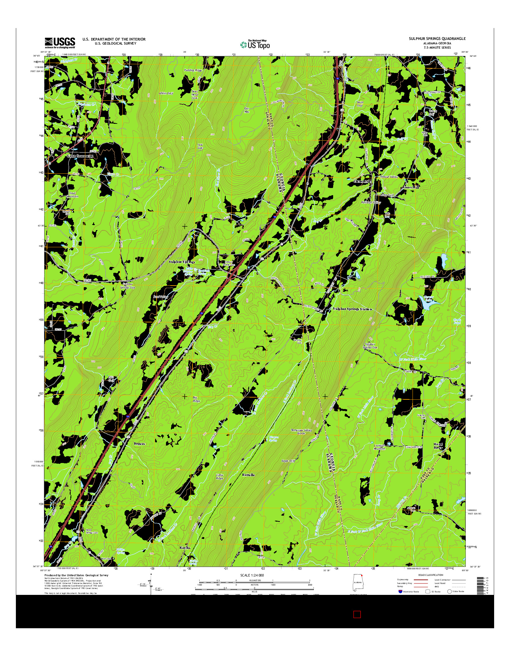USGS US TOPO 7.5-MINUTE MAP FOR SULPHUR SPRINGS, AL-GA 2014