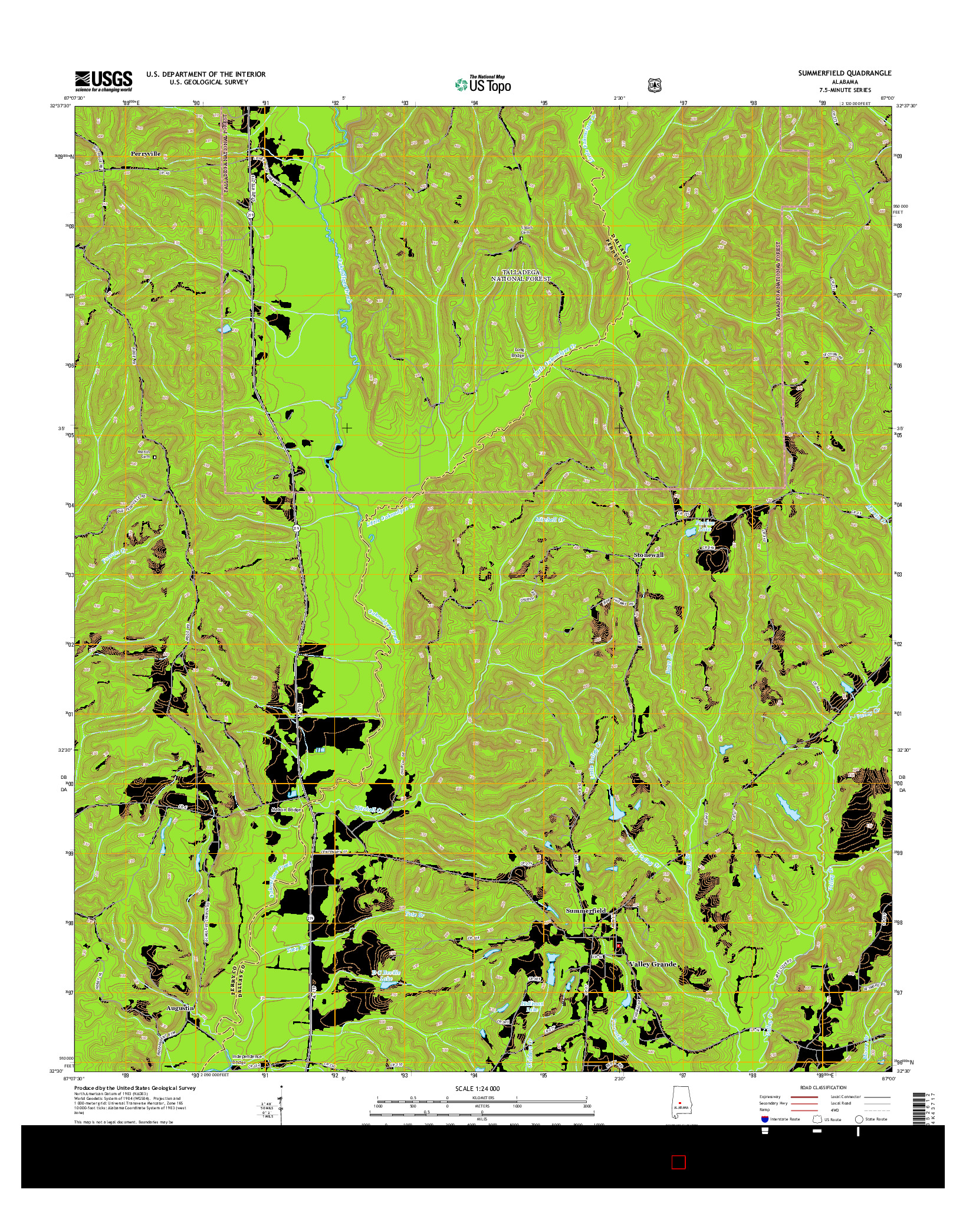 USGS US TOPO 7.5-MINUTE MAP FOR SUMMERFIELD, AL 2014