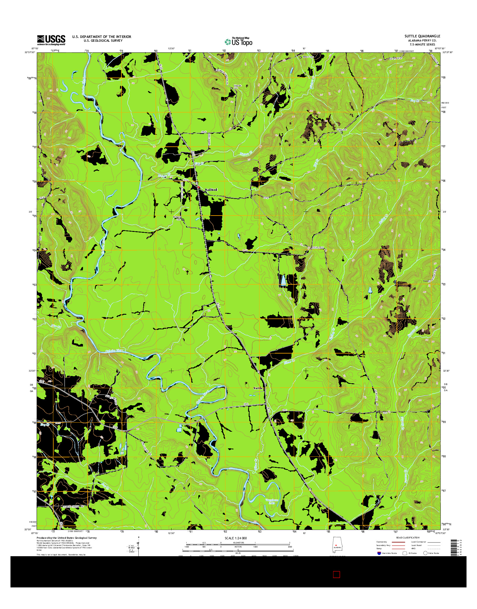 USGS US TOPO 7.5-MINUTE MAP FOR SUTTLE, AL 2014