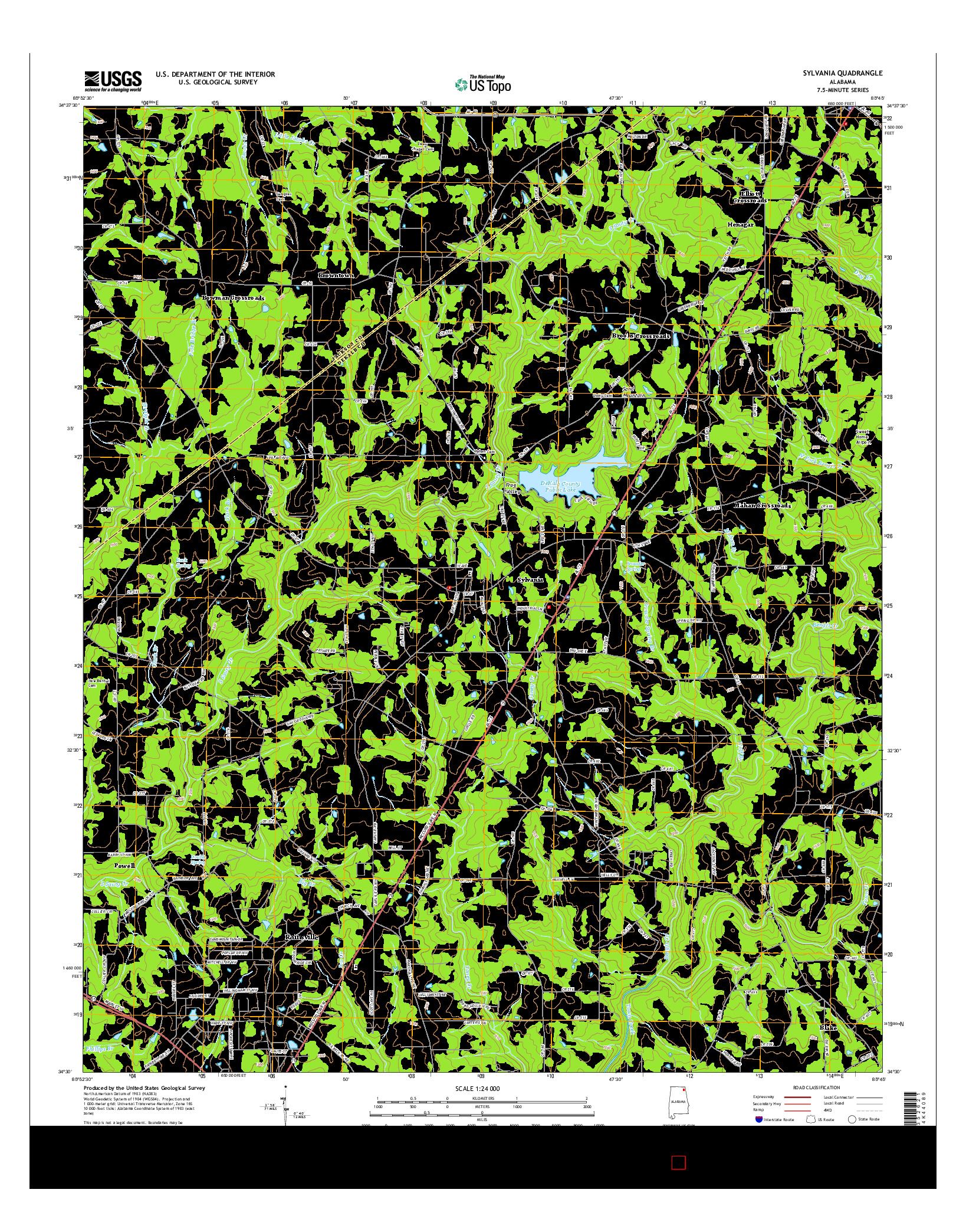 USGS US TOPO 7.5-MINUTE MAP FOR SYLVANIA, AL 2014