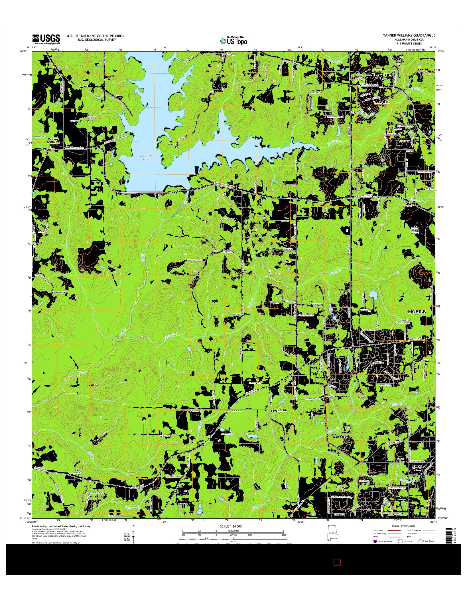 USGS US TOPO 7.5-MINUTE MAP FOR TANNER WILLIAMS, AL 2014