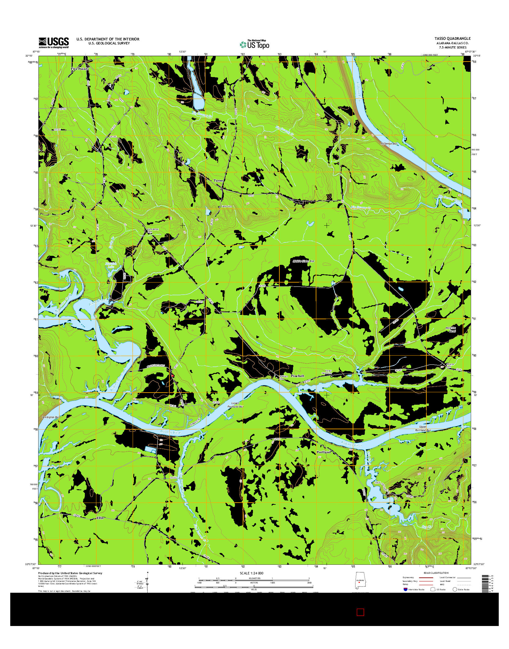 USGS US TOPO 7.5-MINUTE MAP FOR TASSO, AL 2014