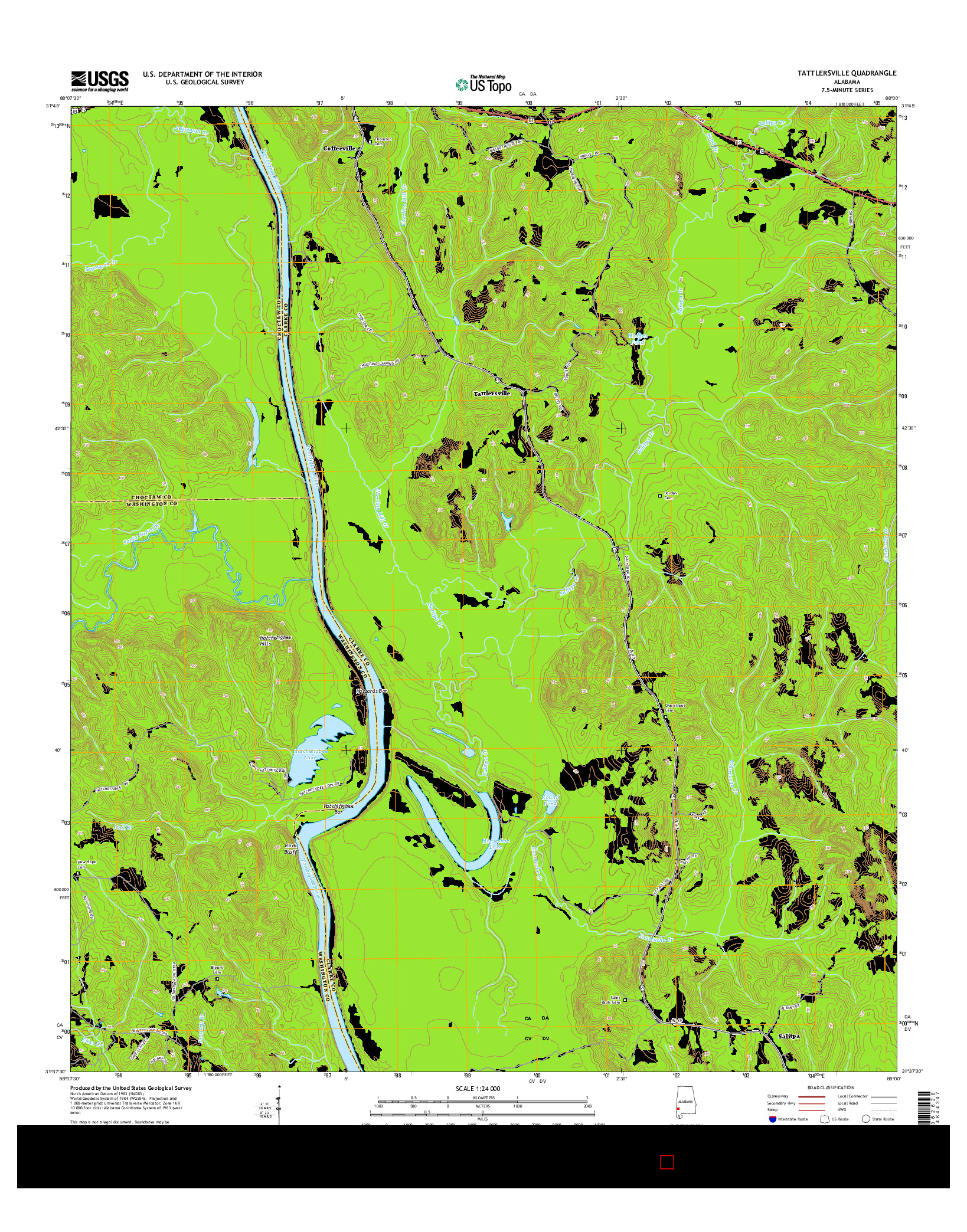 USGS US TOPO 7.5-MINUTE MAP FOR TATTLERSVILLE, AL 2014