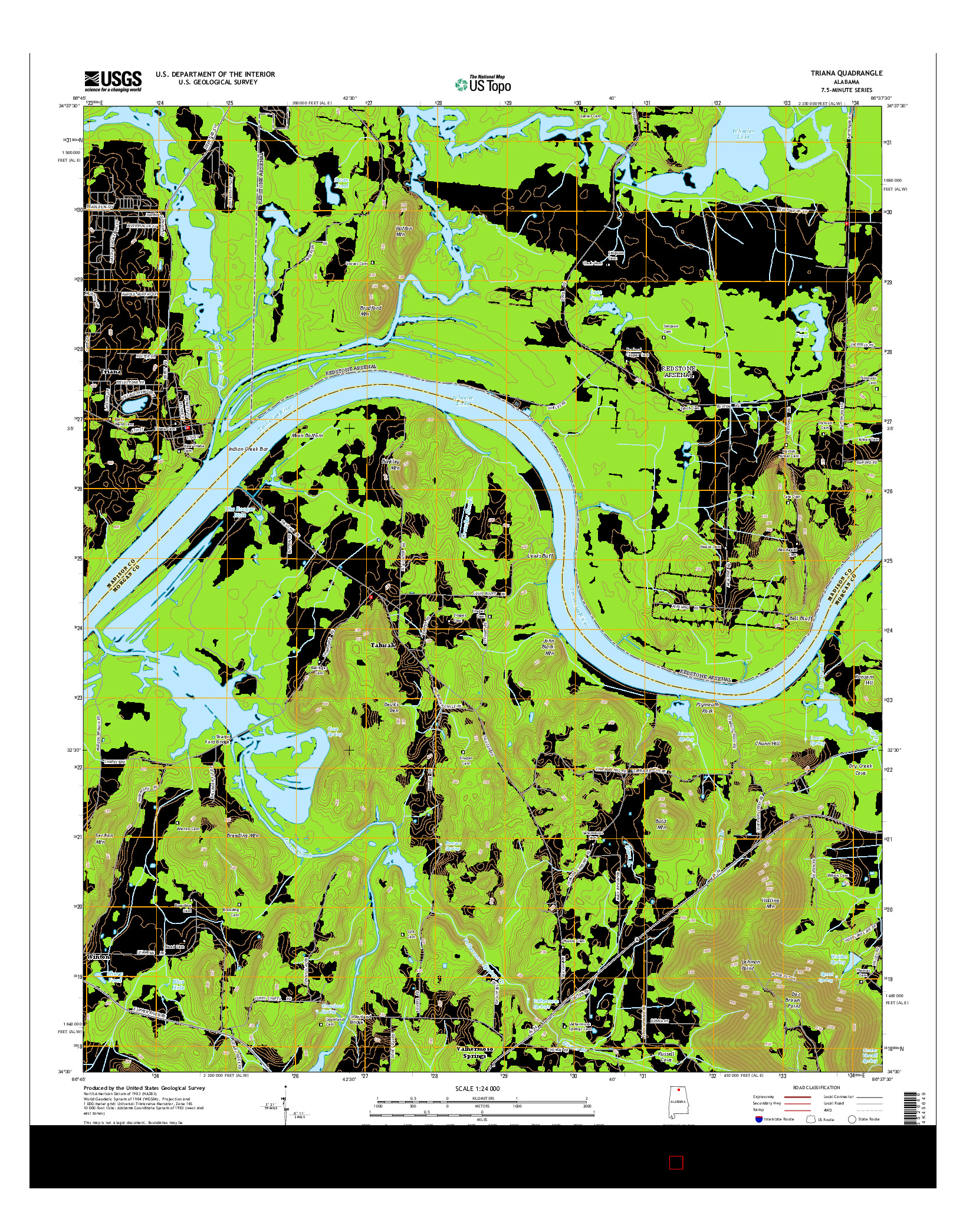 USGS US TOPO 7.5-MINUTE MAP FOR TRIANA, AL 2014