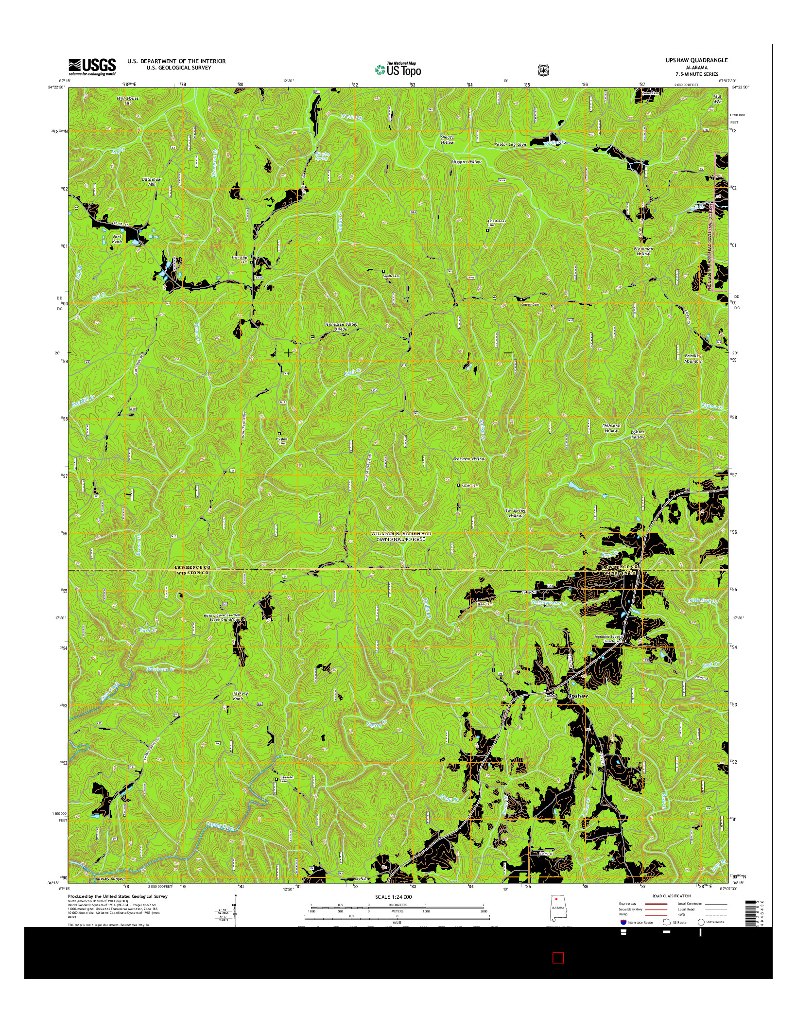 USGS US TOPO 7.5-MINUTE MAP FOR UPSHAW, AL 2014