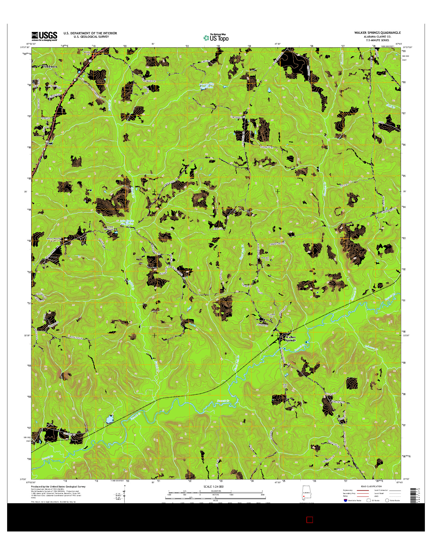 USGS US TOPO 7.5-MINUTE MAP FOR WALKER SPRINGS, AL 2014