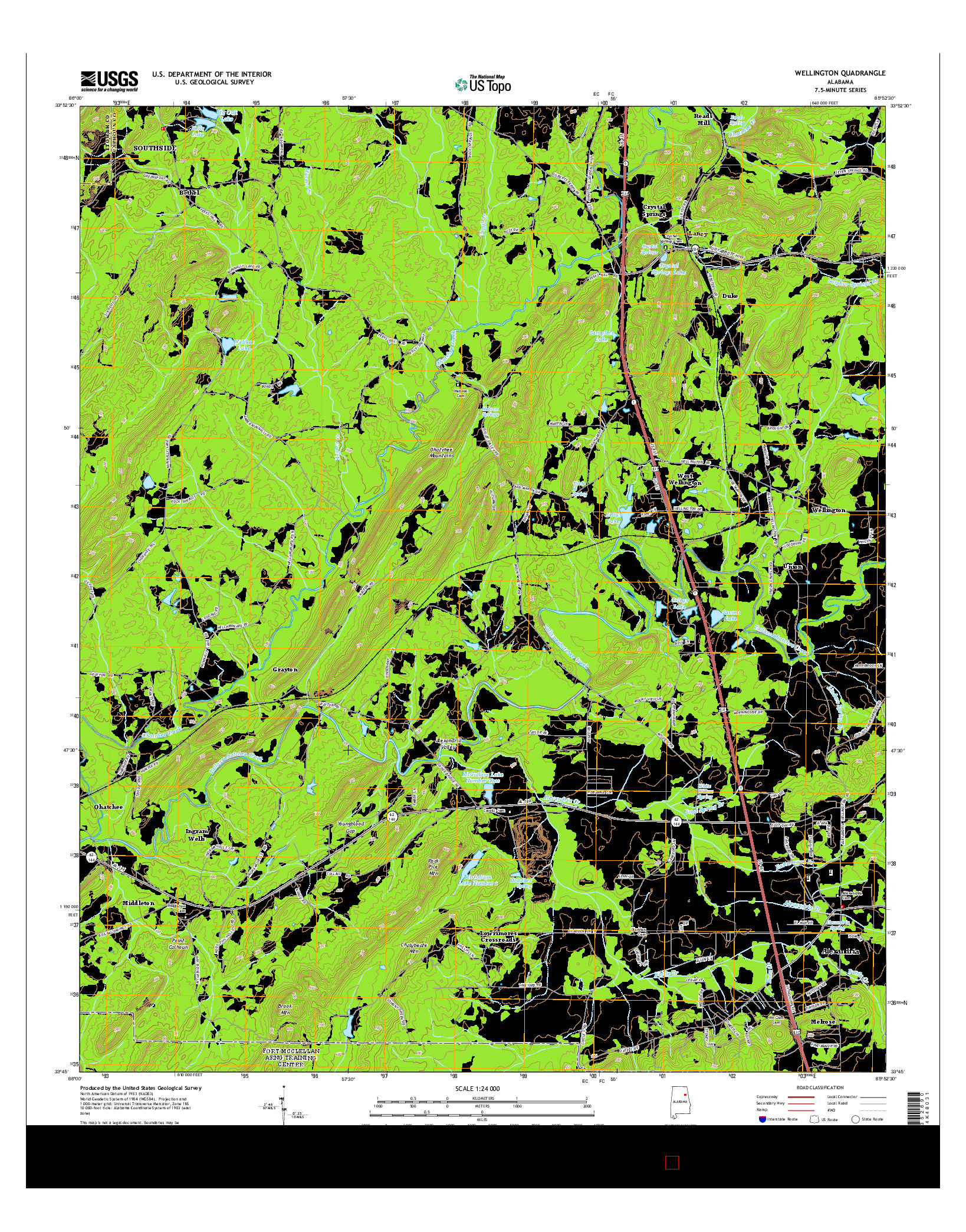 USGS US TOPO 7.5-MINUTE MAP FOR WELLINGTON, AL 2014