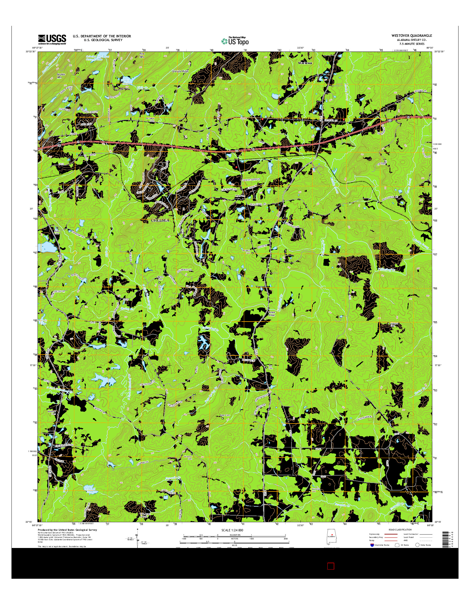 USGS US TOPO 7.5-MINUTE MAP FOR WESTOVER, AL 2014