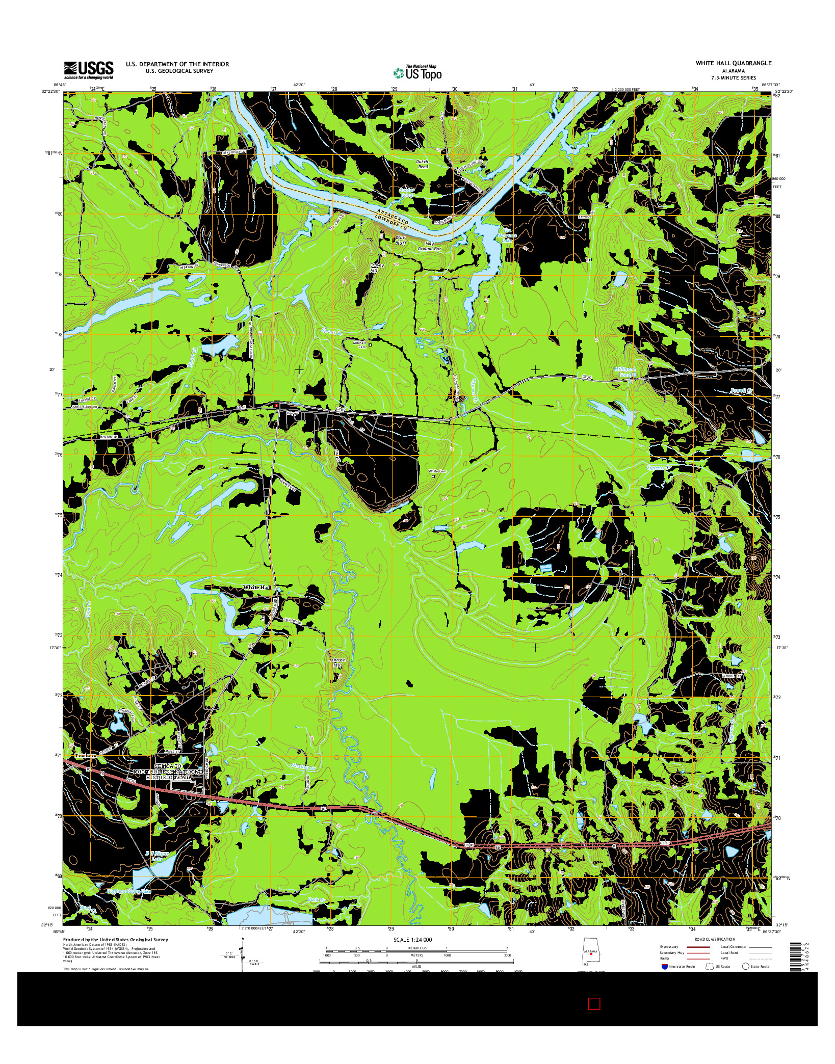 USGS US TOPO 7.5-MINUTE MAP FOR WHITE HALL, AL 2014