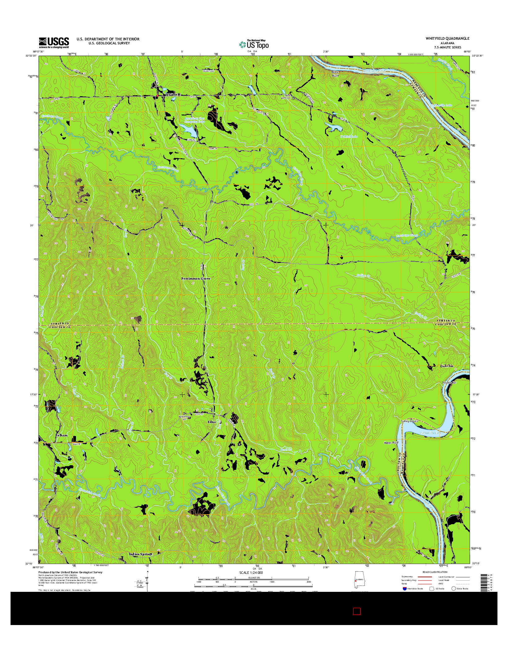 USGS US TOPO 7.5-MINUTE MAP FOR WHITFIELD, AL 2014