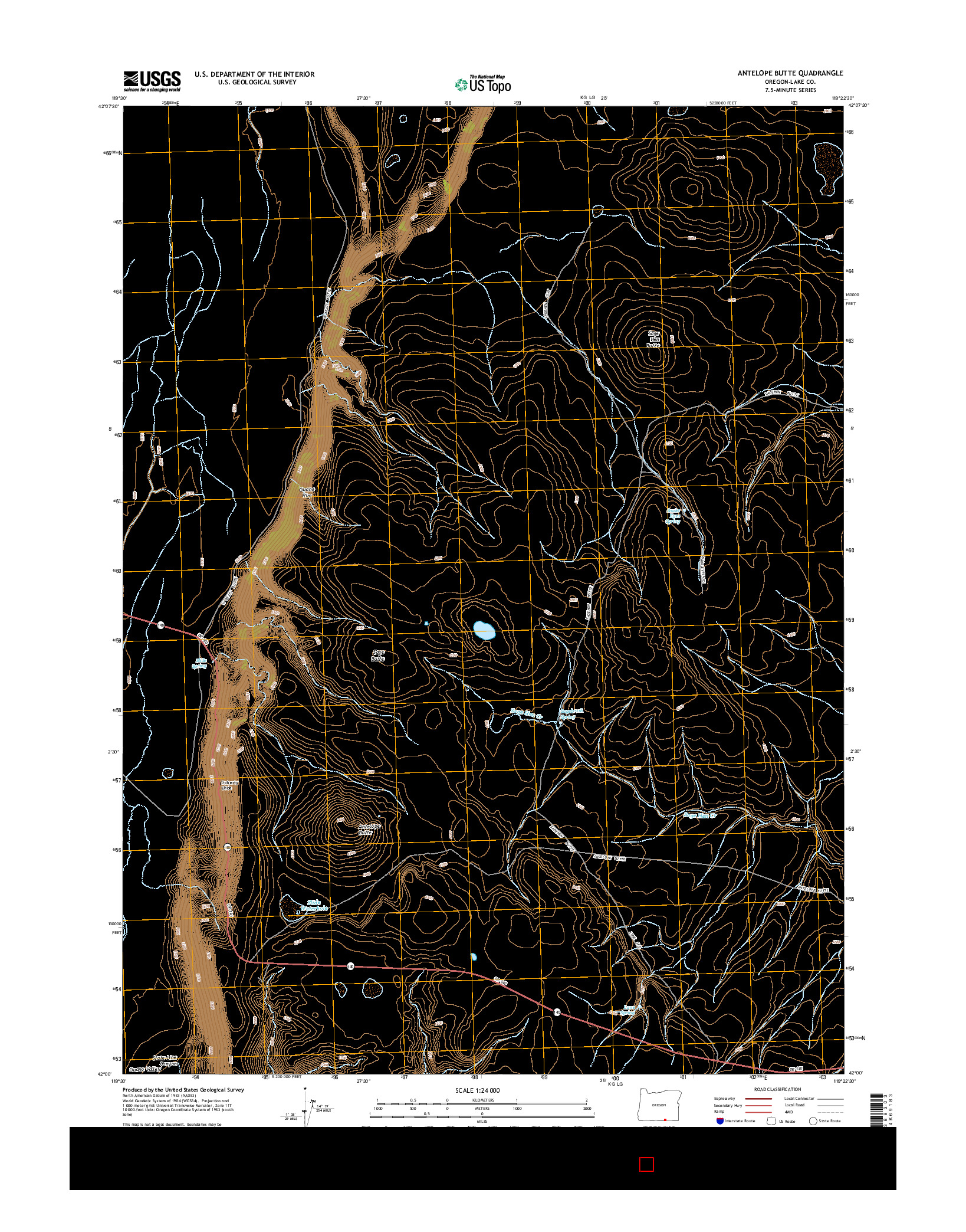 USGS US TOPO 7.5-MINUTE MAP FOR ANTELOPE BUTTE, OR 2014