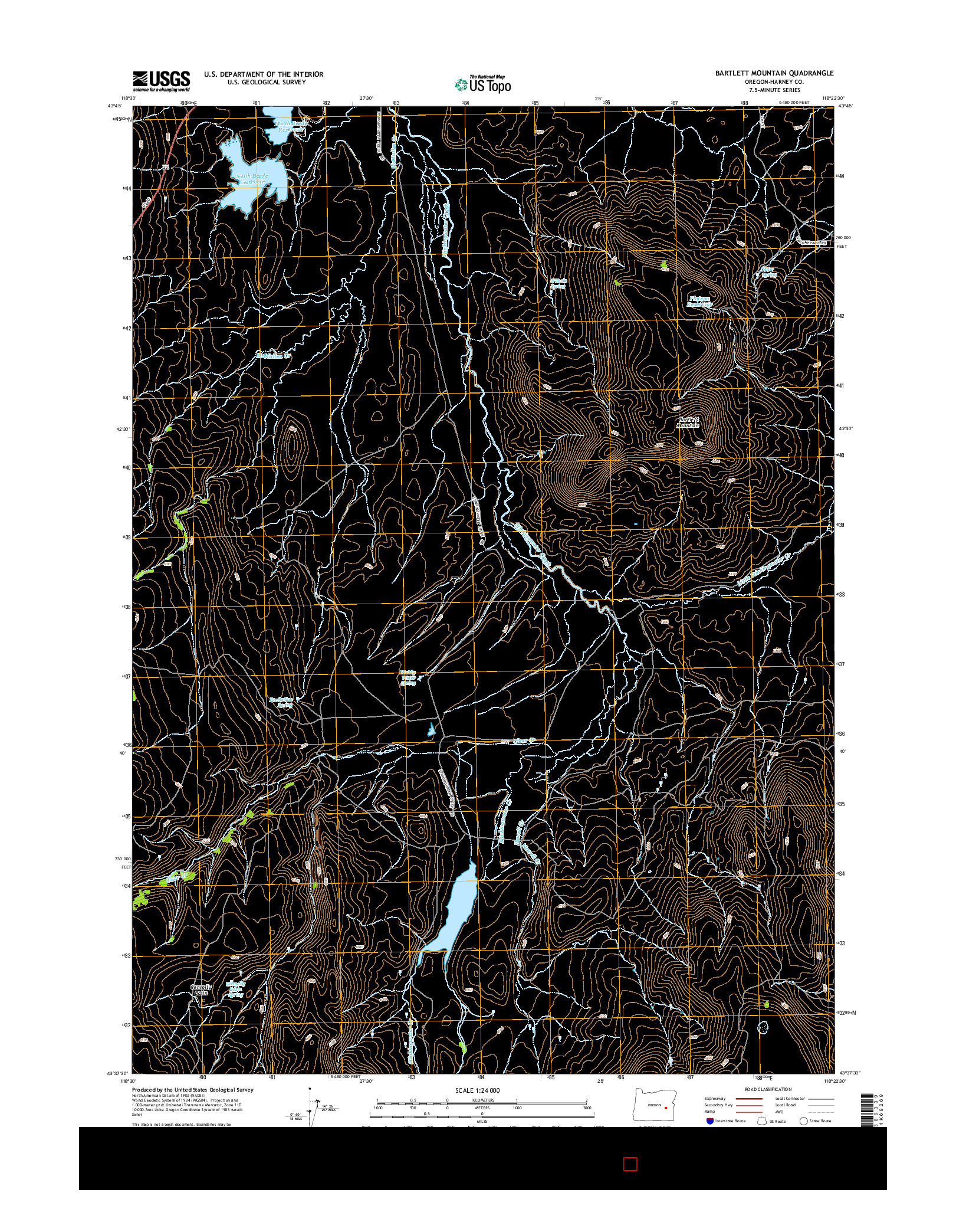 USGS US TOPO 7.5-MINUTE MAP FOR BARTLETT MOUNTAIN, OR 2014