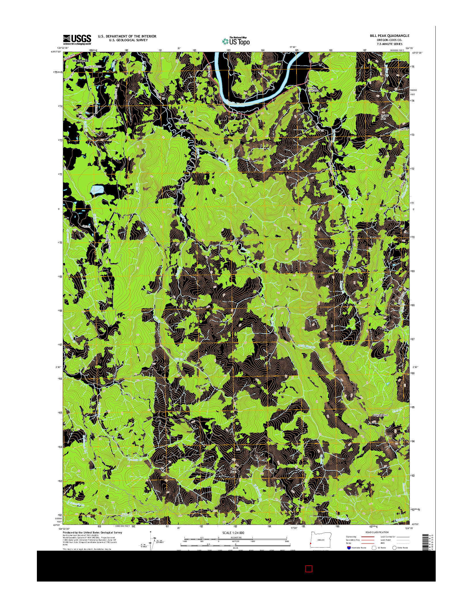 USGS US TOPO 7.5-MINUTE MAP FOR BILL PEAK, OR 2014