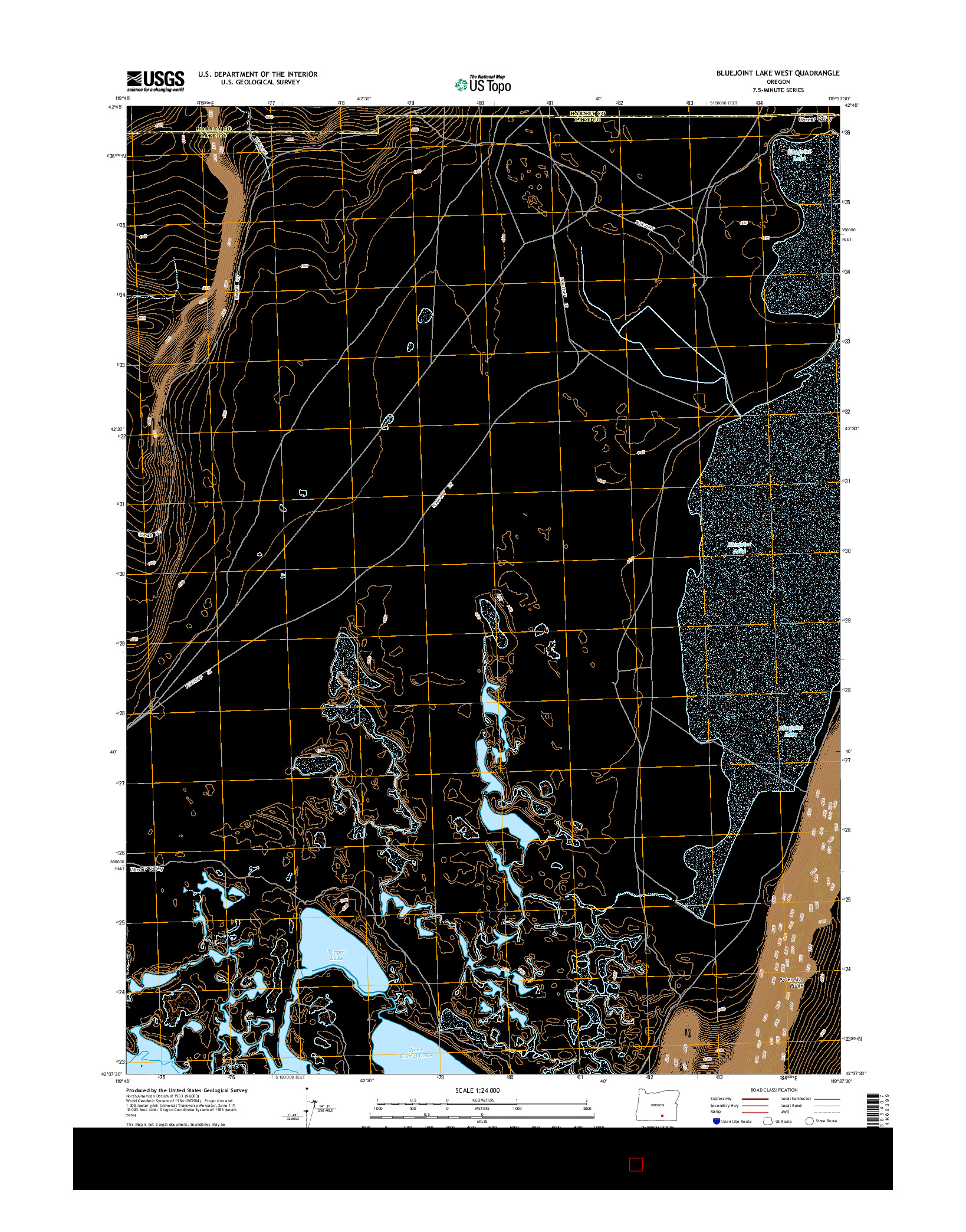 USGS US TOPO 7.5-MINUTE MAP FOR BLUEJOINT LAKE WEST, OR 2014