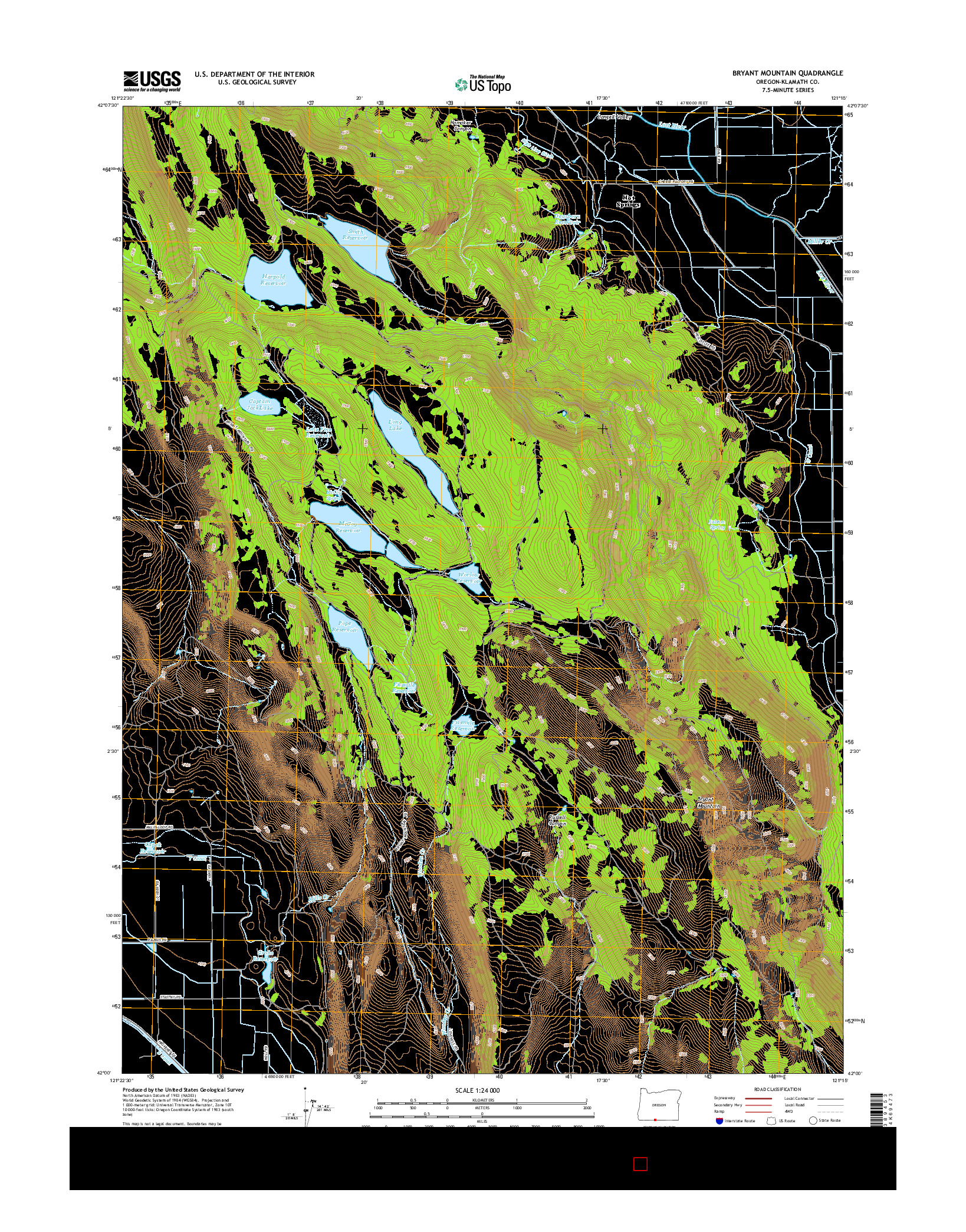 USGS US TOPO 7.5-MINUTE MAP FOR BRYANT MOUNTAIN, OR 2014