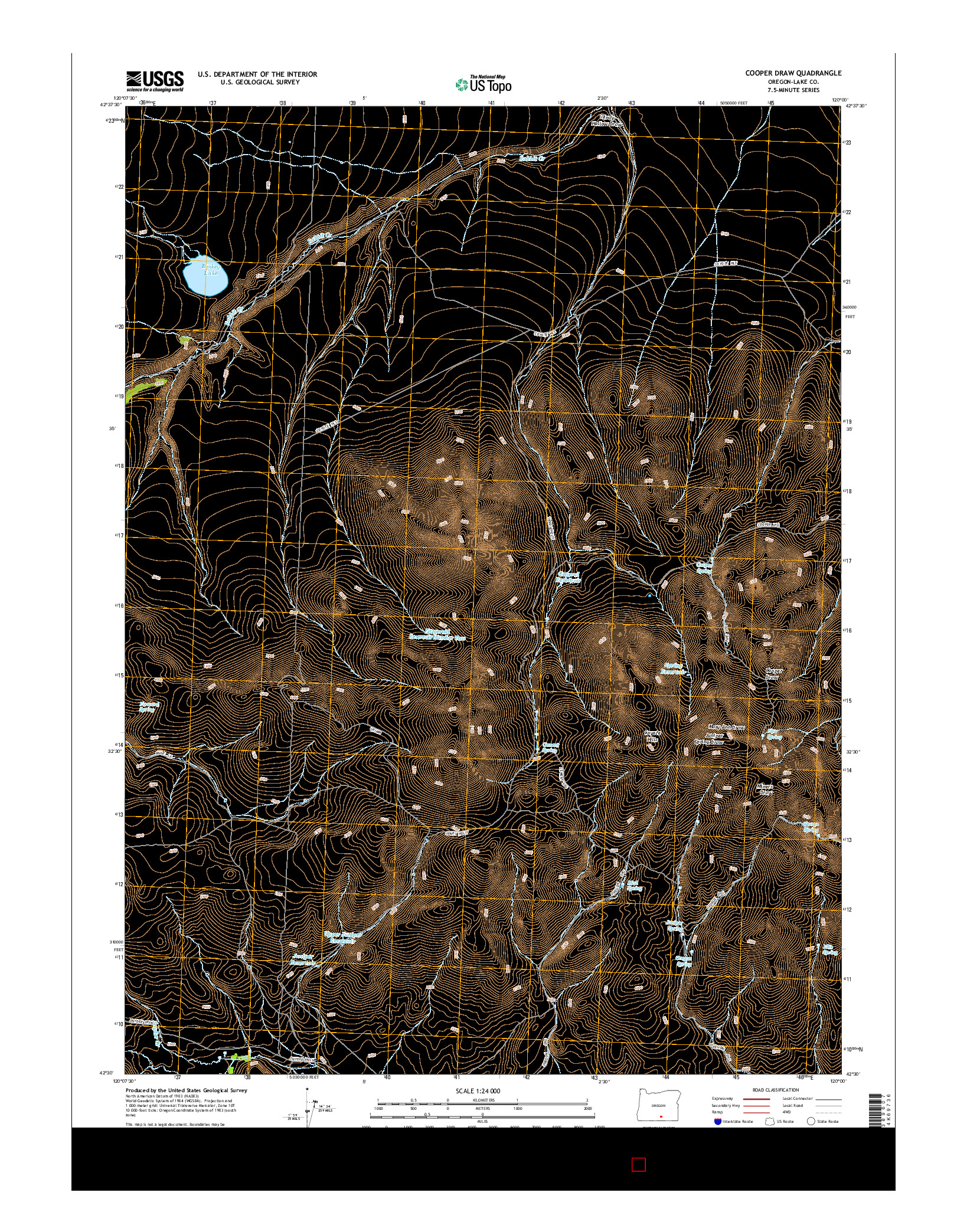 USGS US TOPO 7.5-MINUTE MAP FOR COOPER DRAW, OR 2014