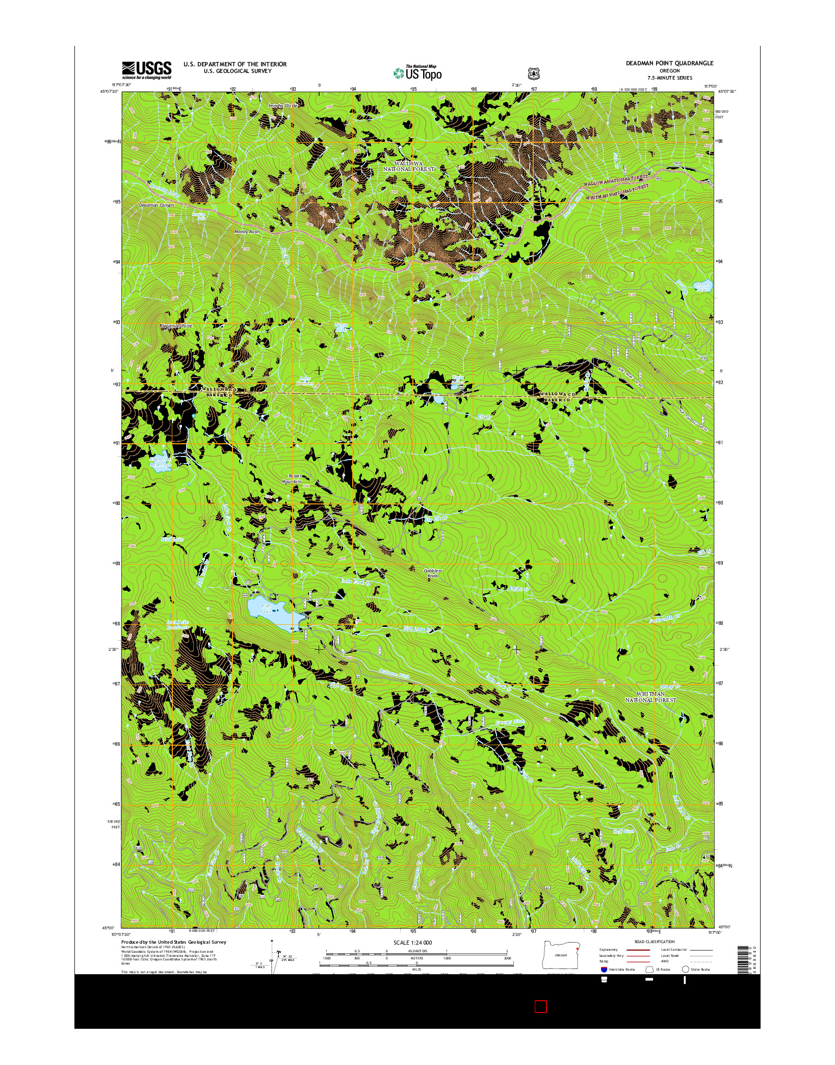 USGS US TOPO 7.5-MINUTE MAP FOR DEADMAN POINT, OR 2014