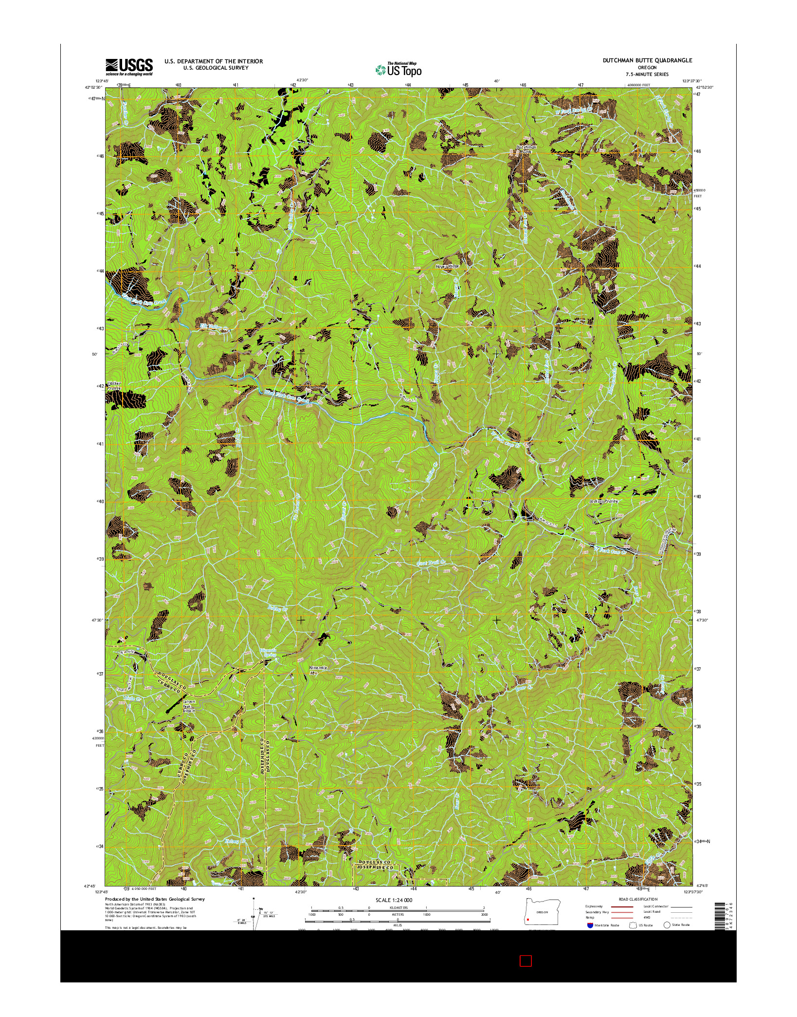 USGS US TOPO 7.5-MINUTE MAP FOR DUTCHMAN BUTTE, OR 2014