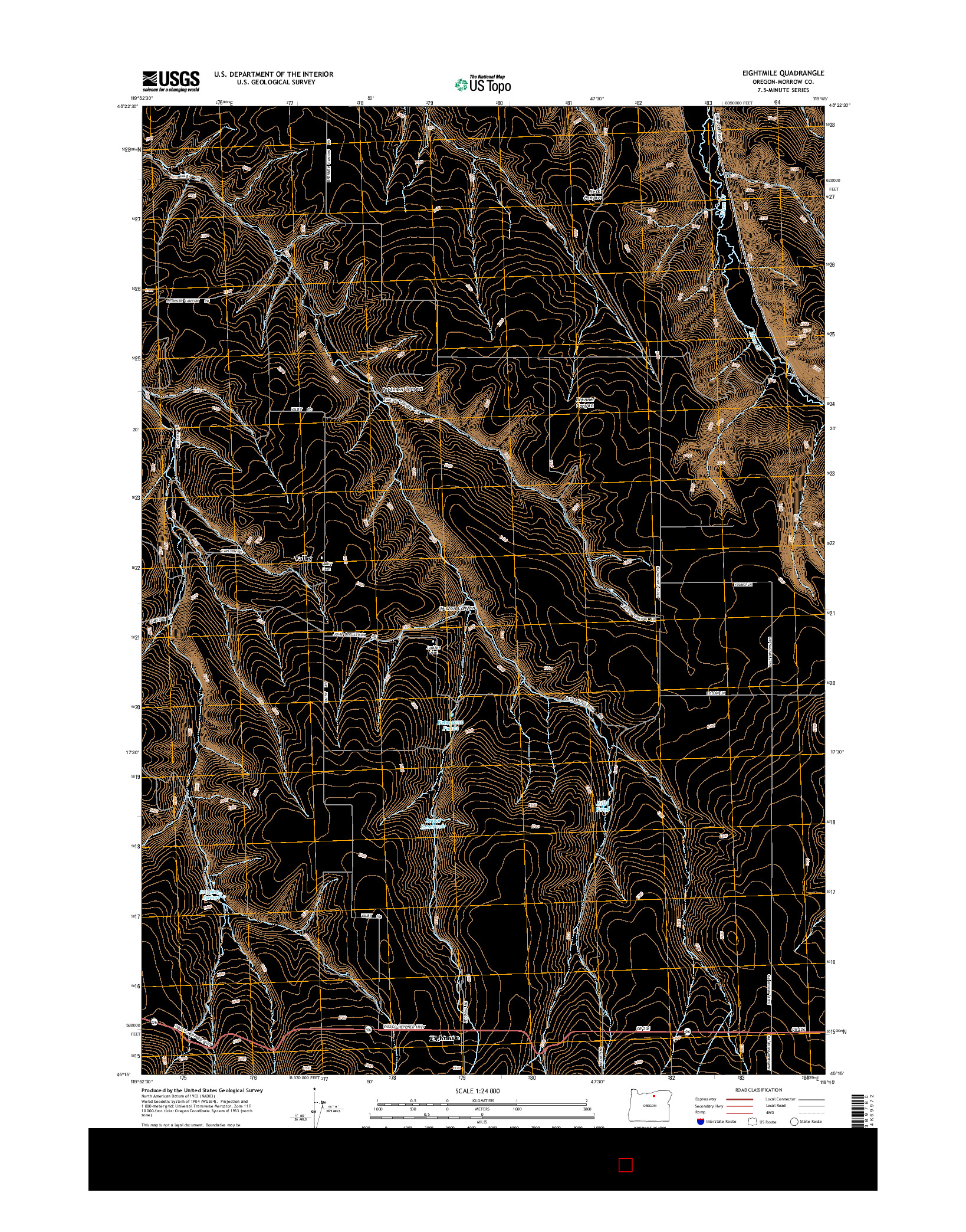 USGS US TOPO 7.5-MINUTE MAP FOR EIGHTMILE, OR 2014