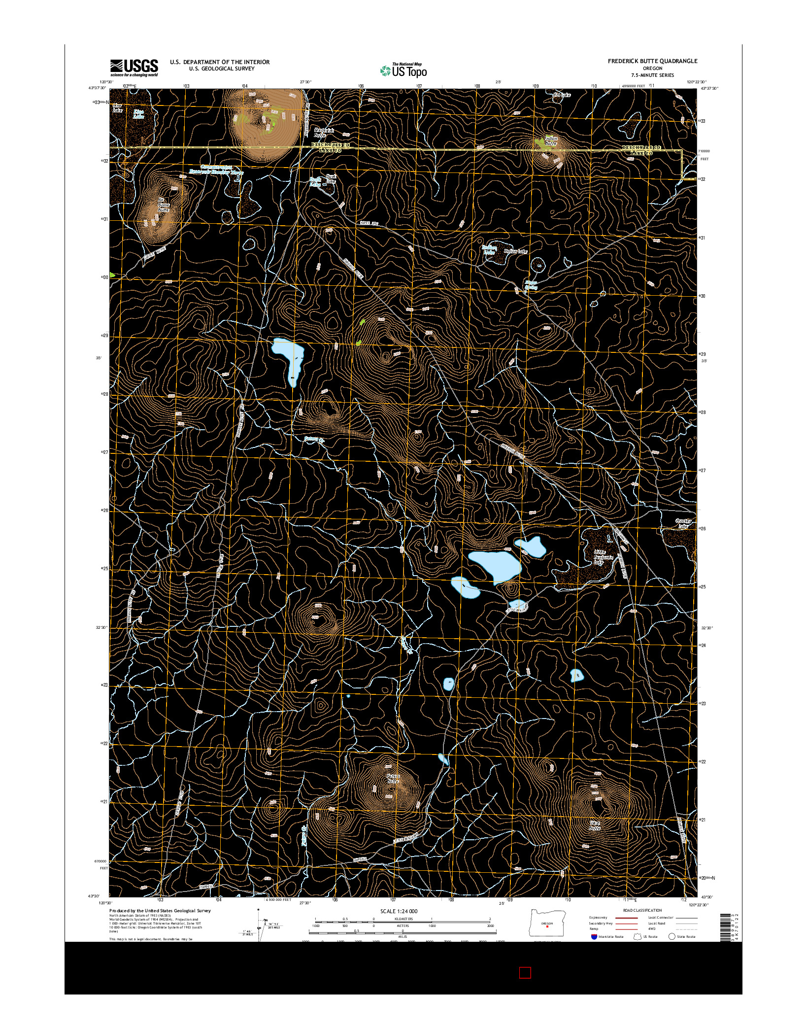 USGS US TOPO 7.5-MINUTE MAP FOR FREDERICK BUTTE, OR 2014