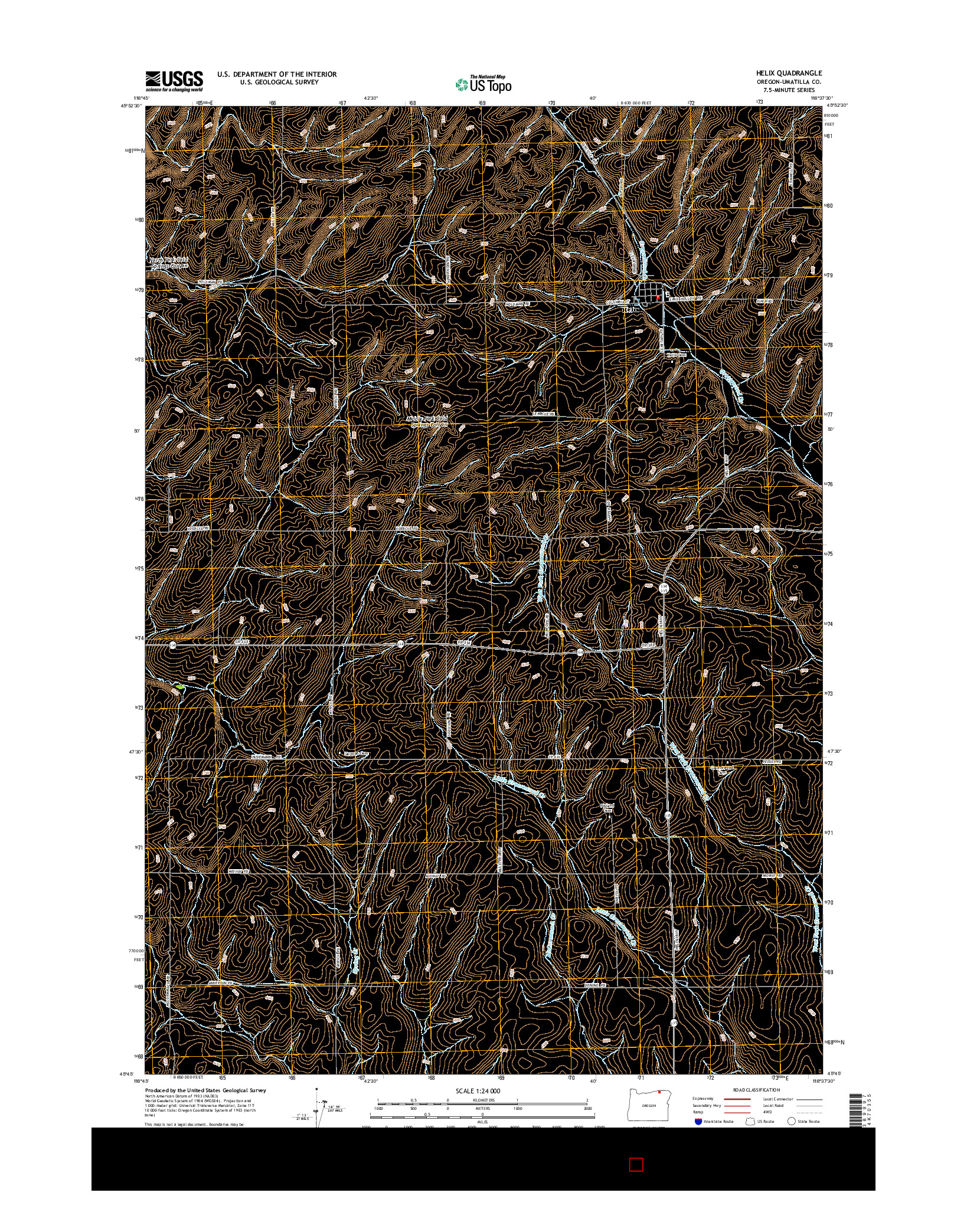 USGS US TOPO 7.5-MINUTE MAP FOR HELIX, OR 2014